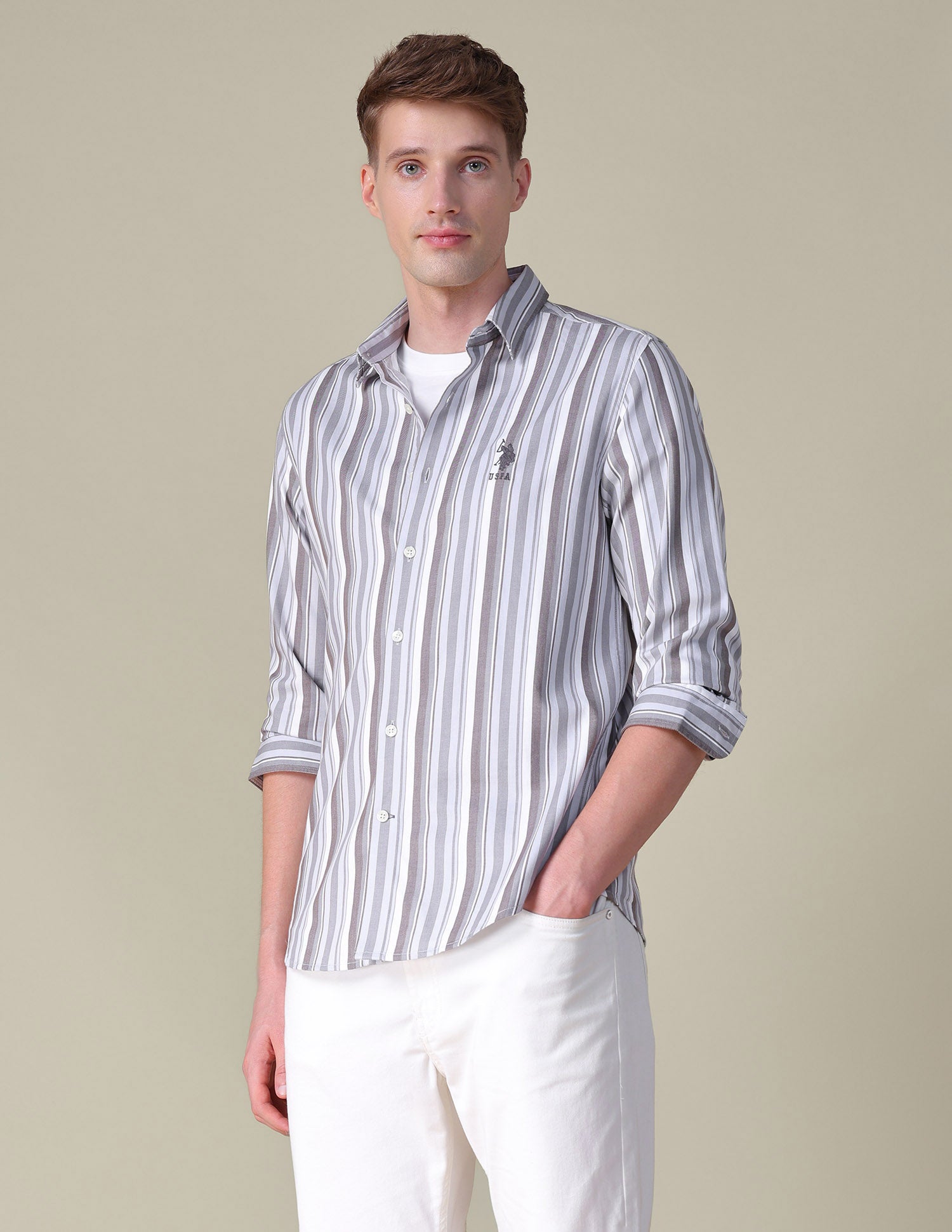Vertical Striped Regular Fit Shirt