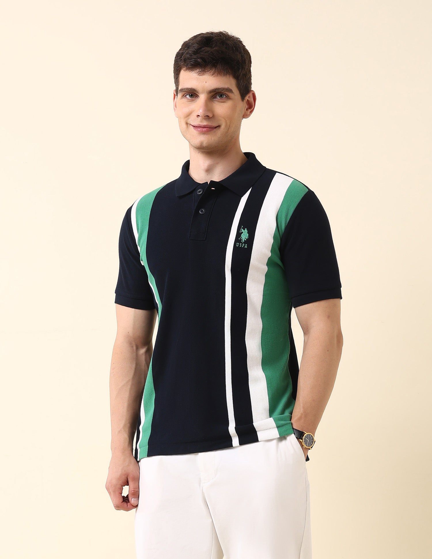 Vertical Striped Classic Polo Shirt Navy - U.S. Polo Assn. India | Large