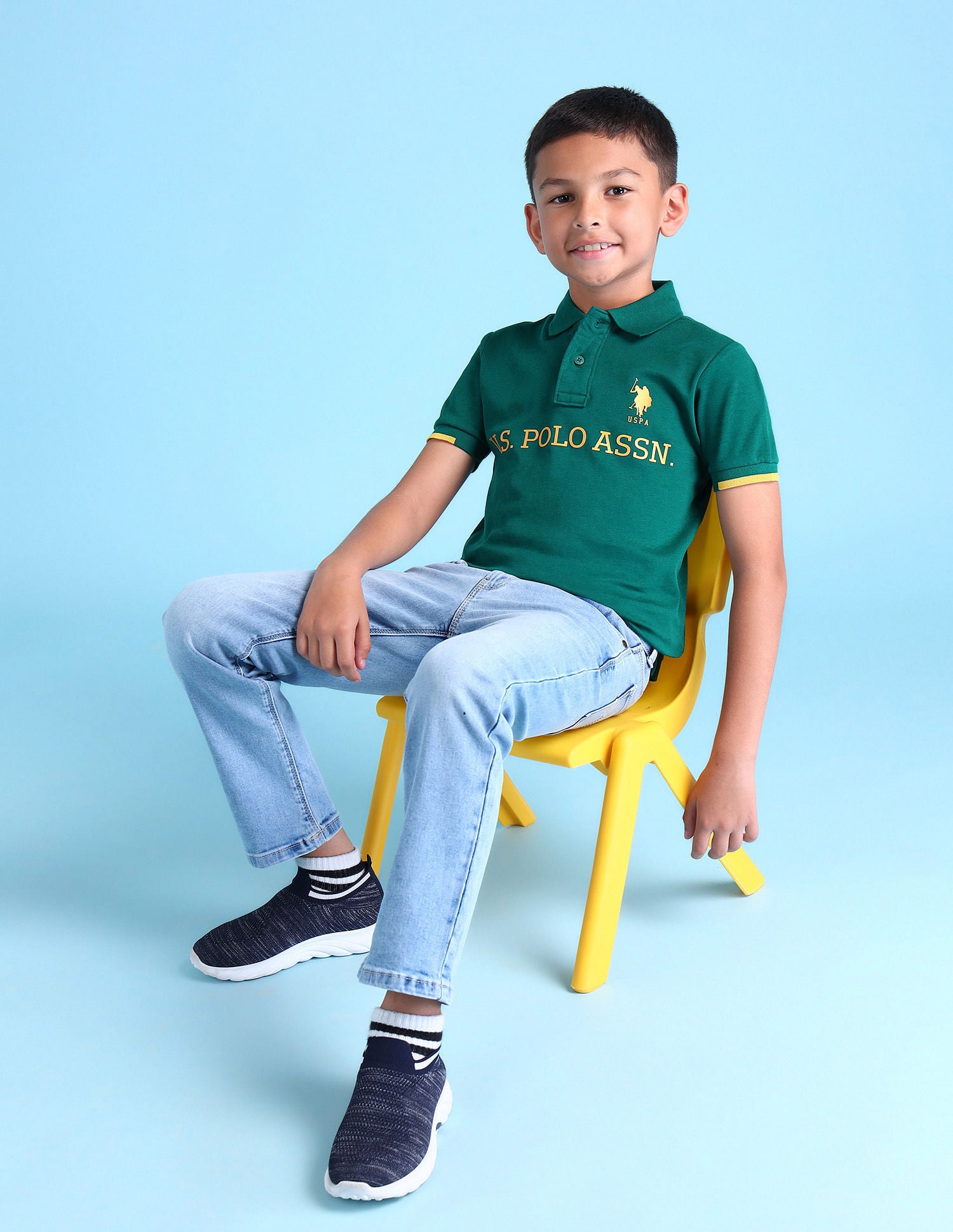 Boys Brand Printed Polo Shirt