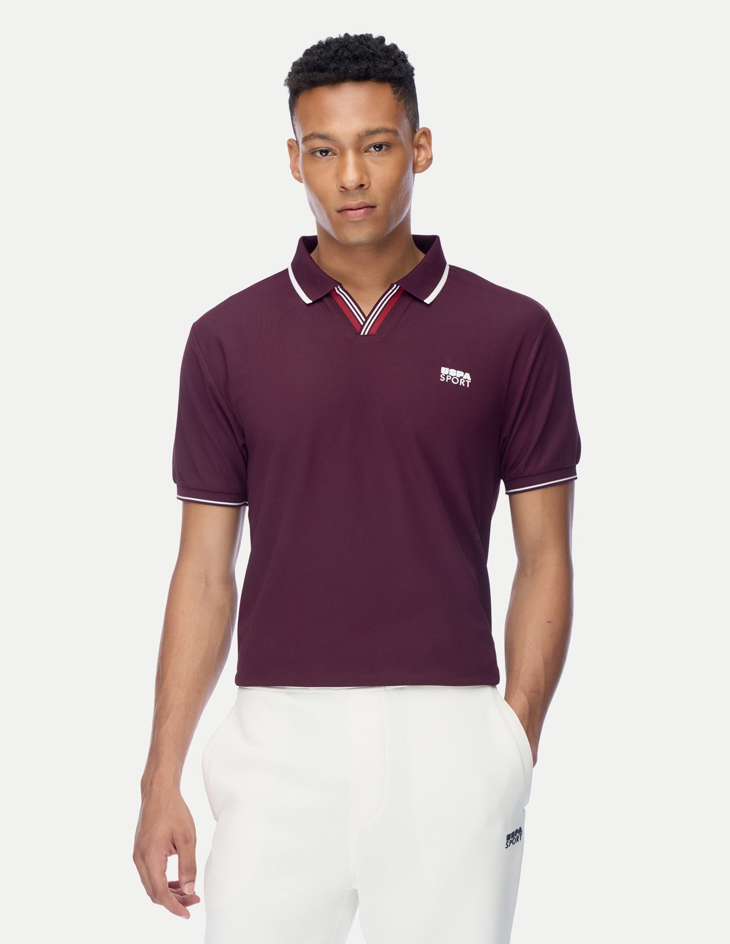 Solid Regular Fit Active Polo Shirt Burgundy - U.S. Polo Assn. India | Large