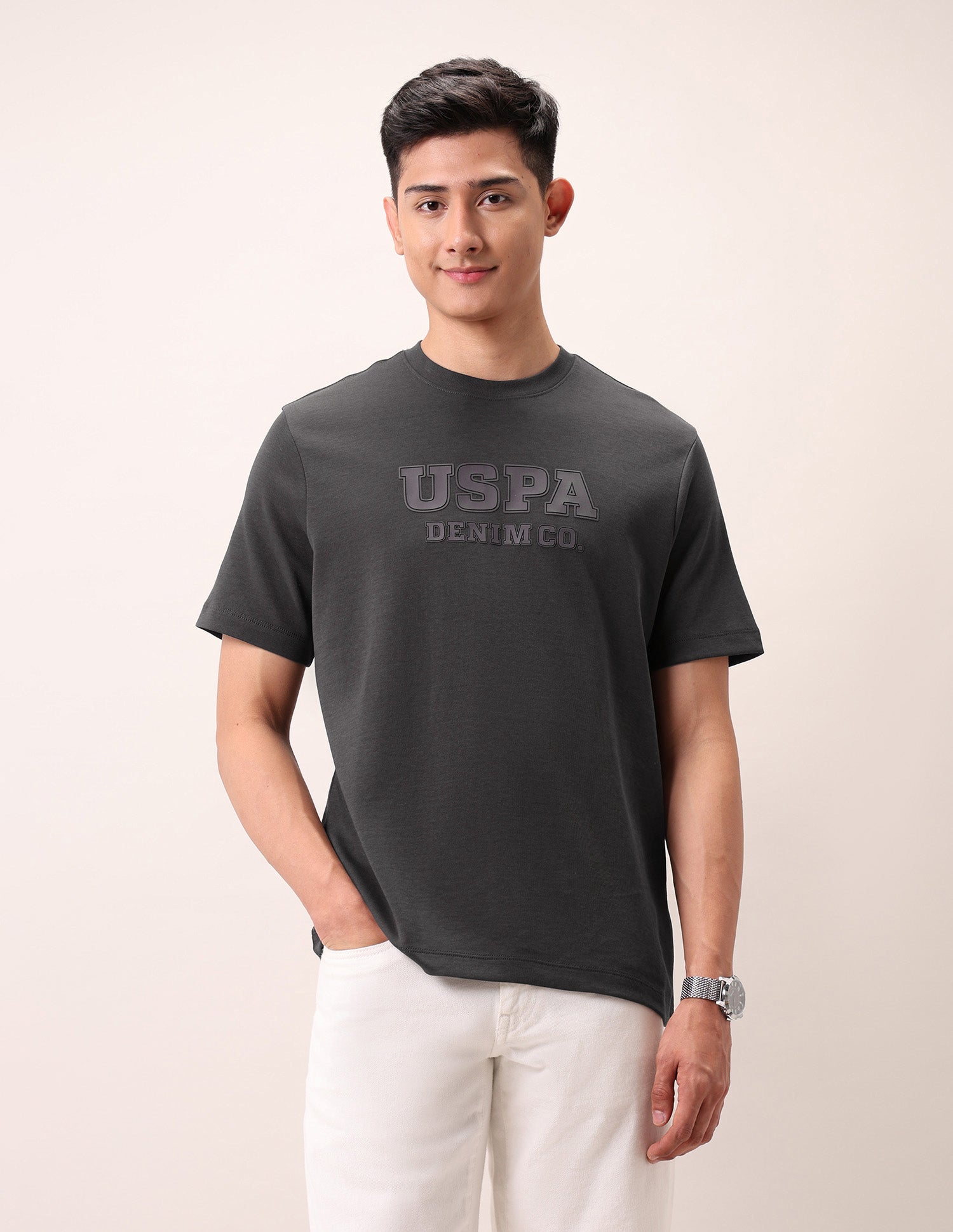 Relaxed Fit Outdoor T-Shirt Dark Grey - U.S. Polo Assn. India | Large