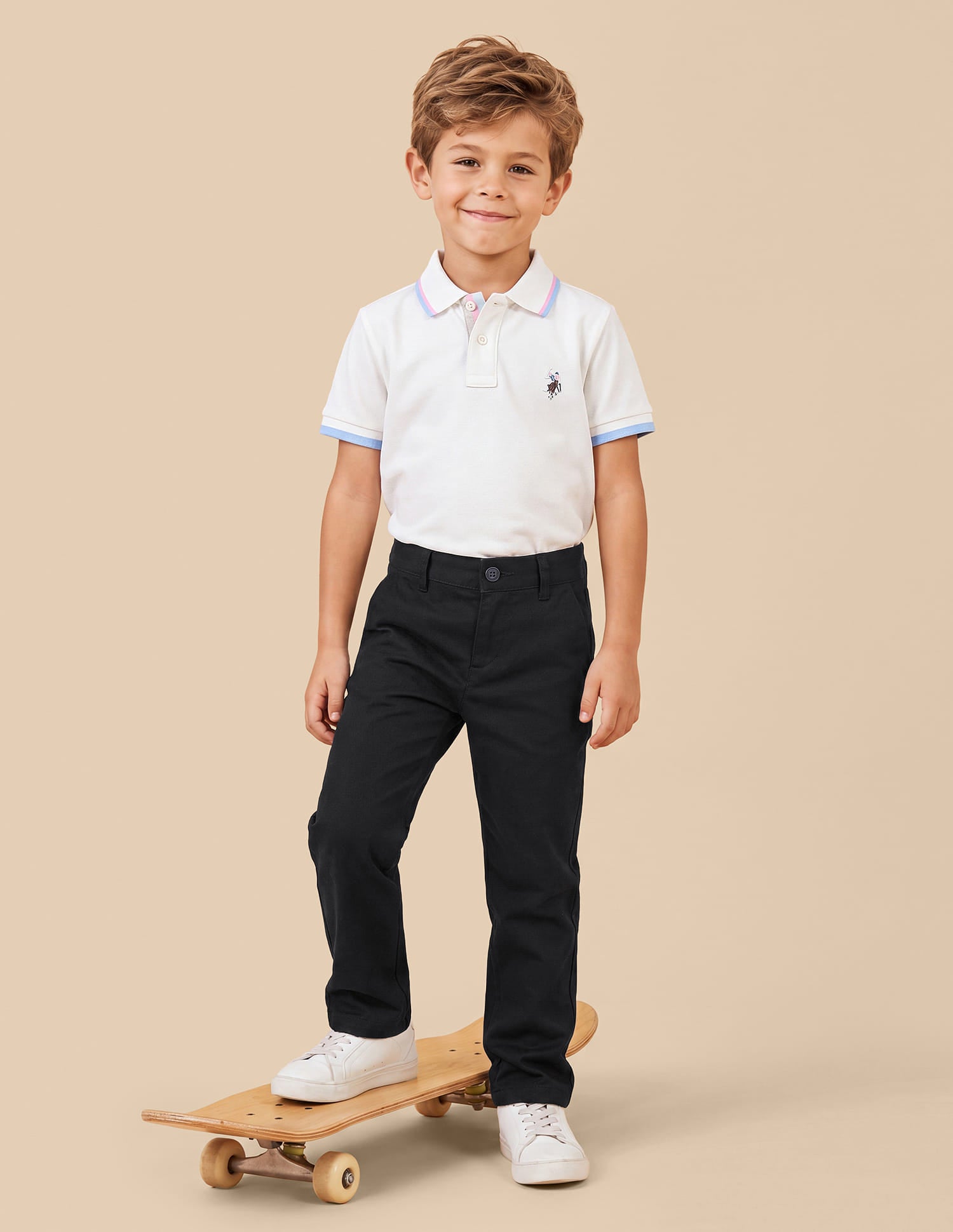 Dobby Regular Fit Trousers Black - U.S. Polo Assn. India | Large