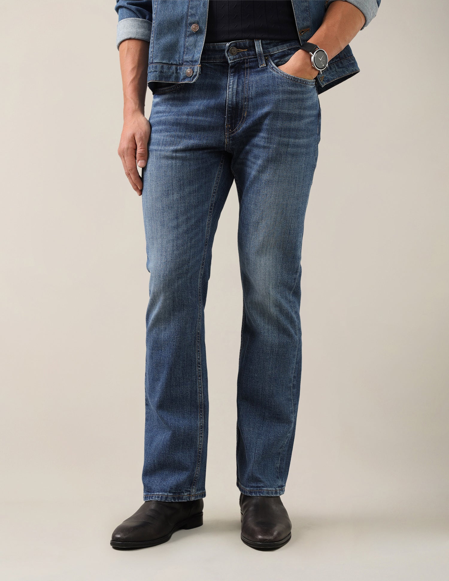 Connor Bootcut Fit Blue Jeans Mid Blue - U.S. Polo Assn. India | Large