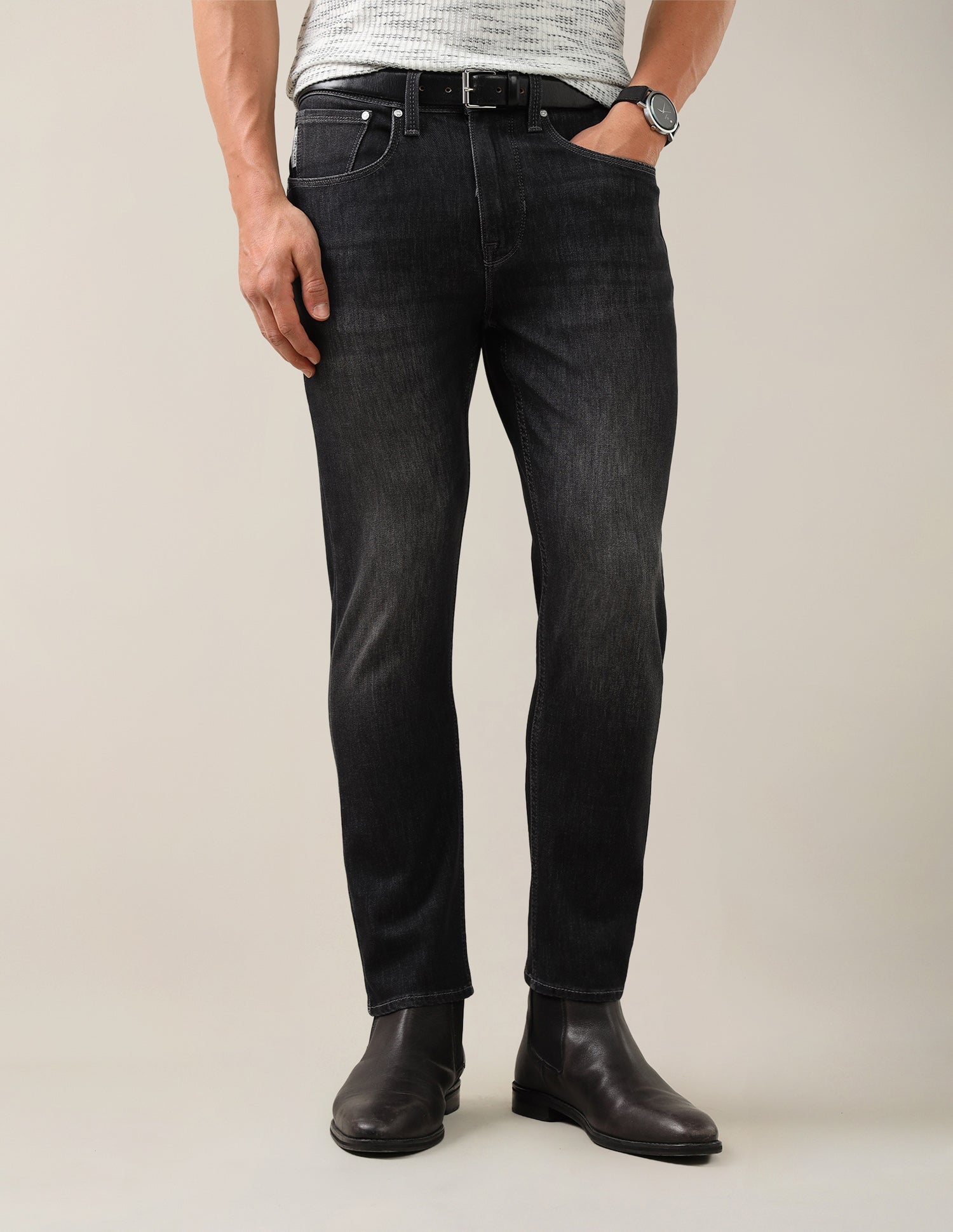 Cole Comfort Cropped Fit Black Jeans Black - U.S. Polo Assn. India | Large