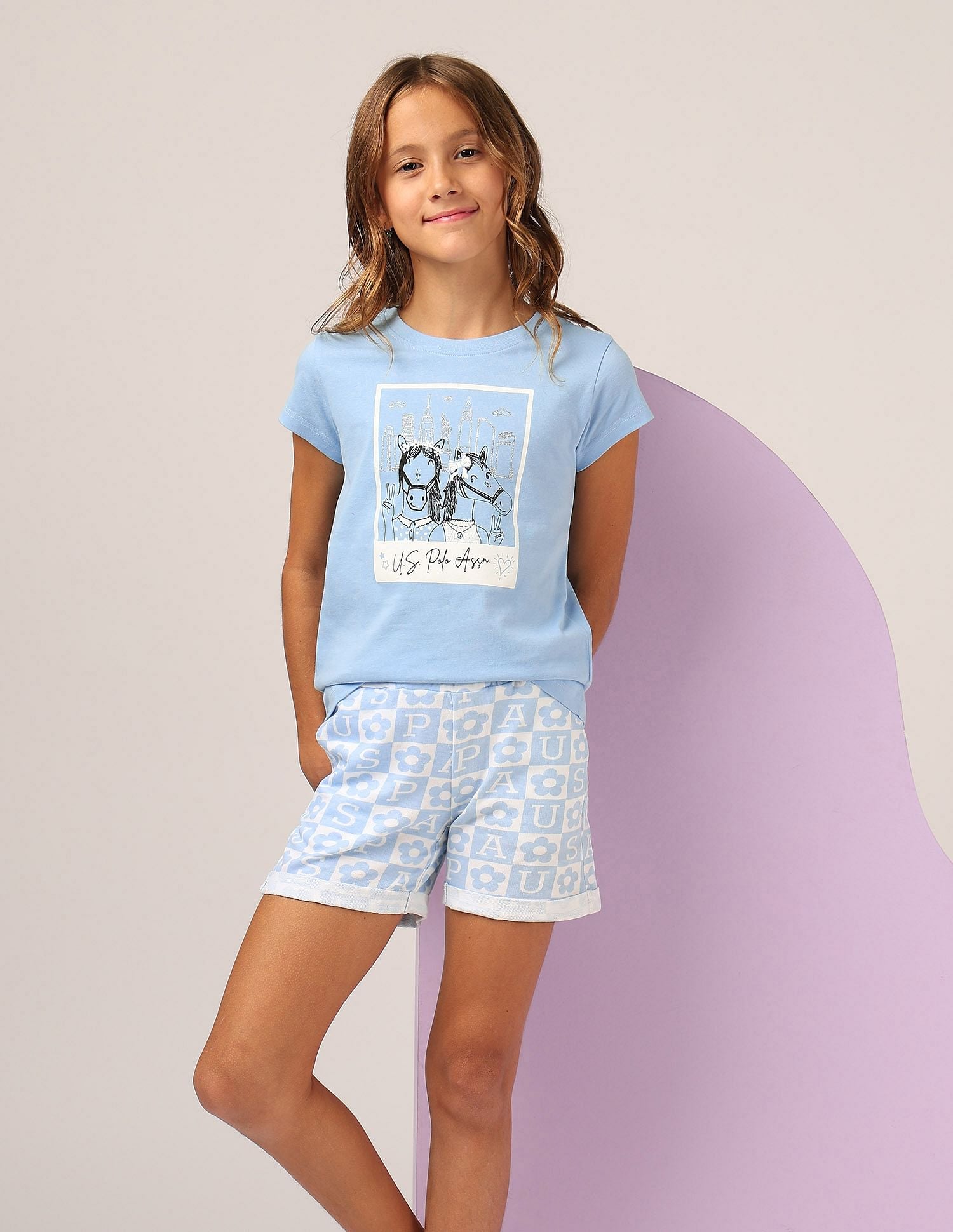 Girls Graphic Printed Regular Fit T-Shirt