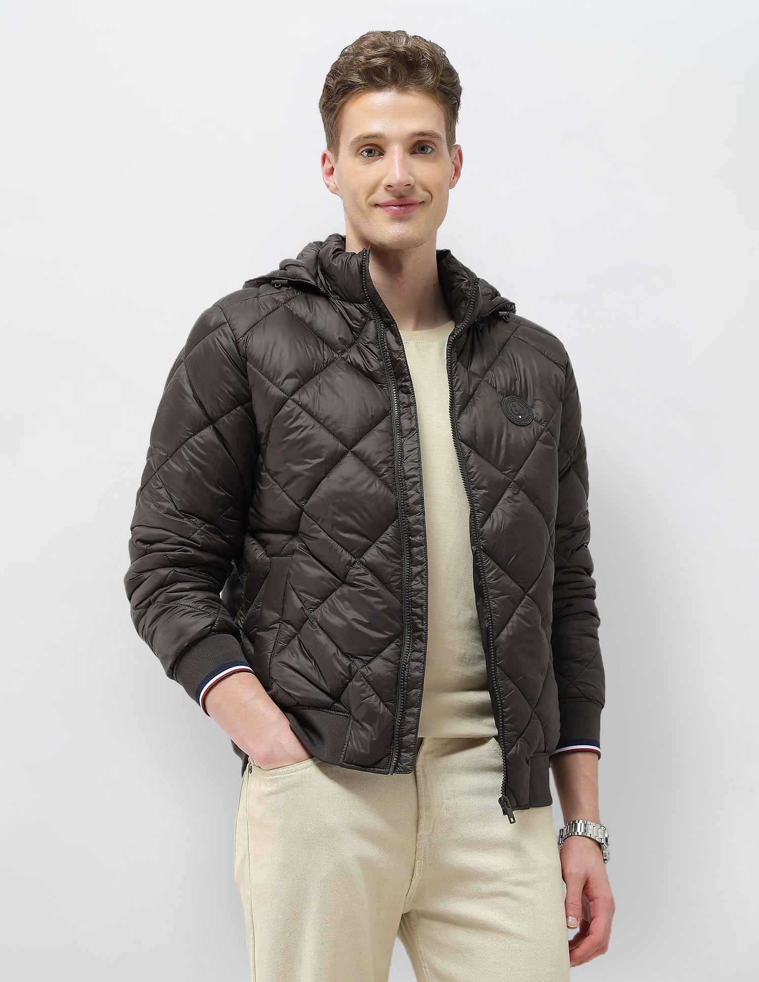 Solid Regular Fit Puffer Jacket