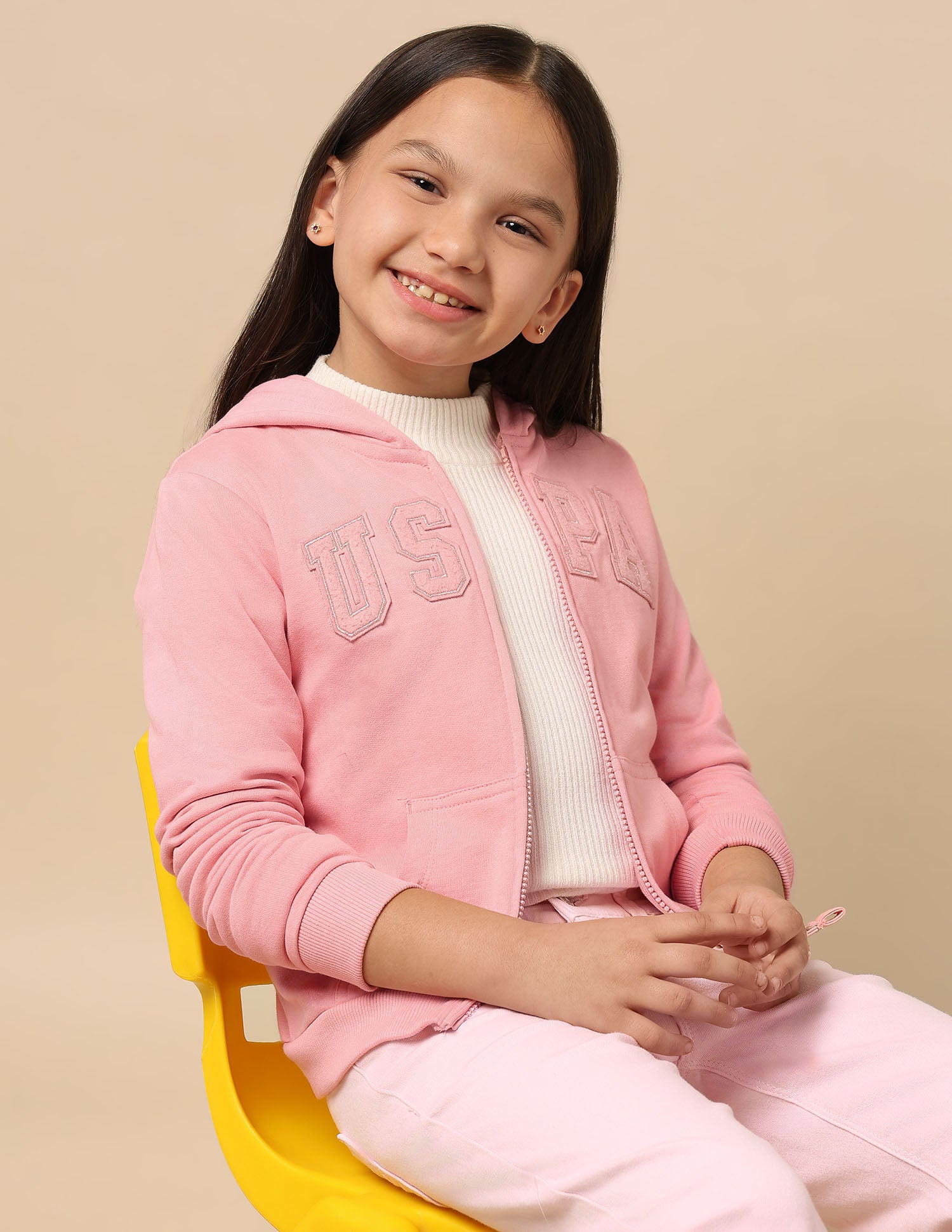 Girls Embroidered Hooded Sweatshirt