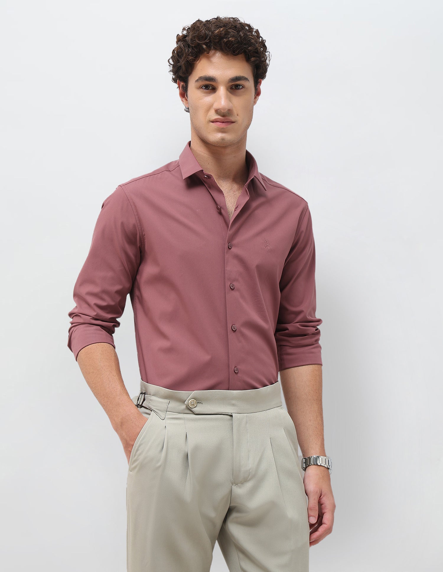 Solid Color Fit Solid Tailored Fit Shirt
