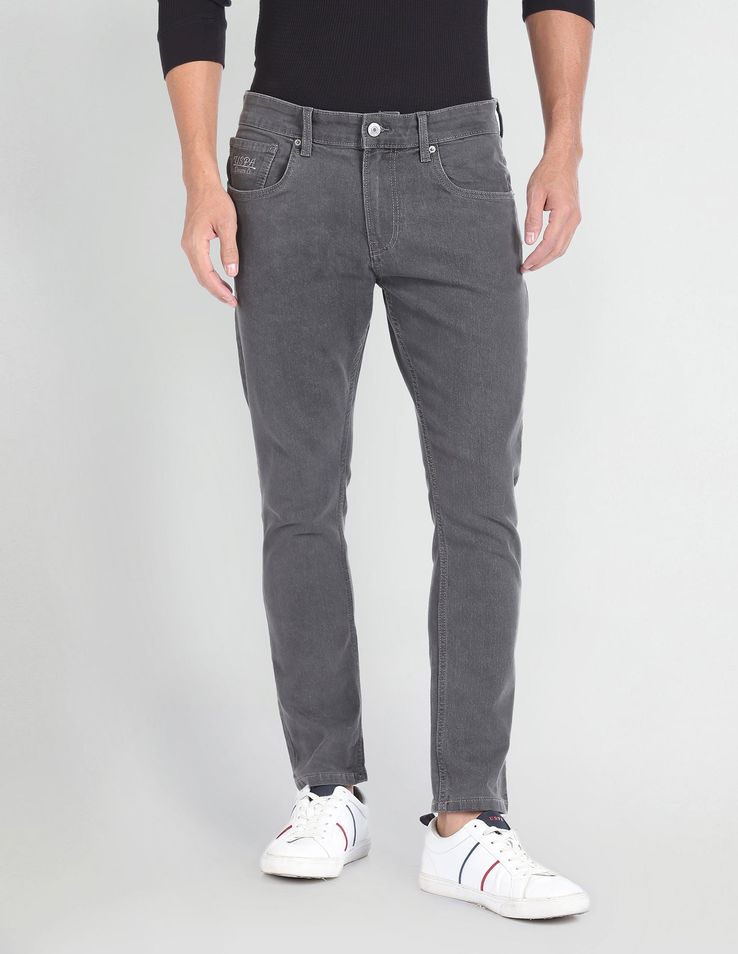 Henry Crop Fit Grey Jeans