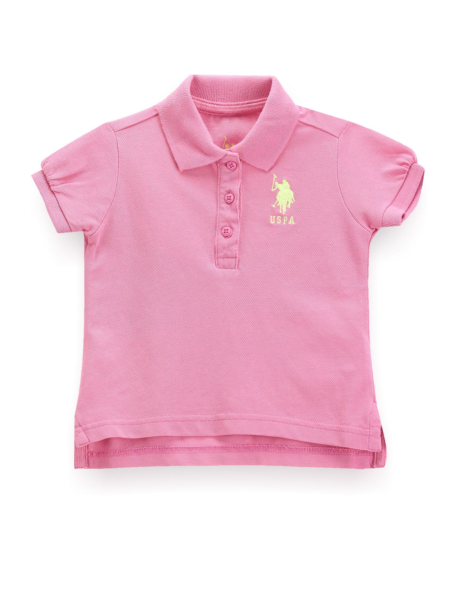 Girls Short Sleeve Solid Polo Shirt
