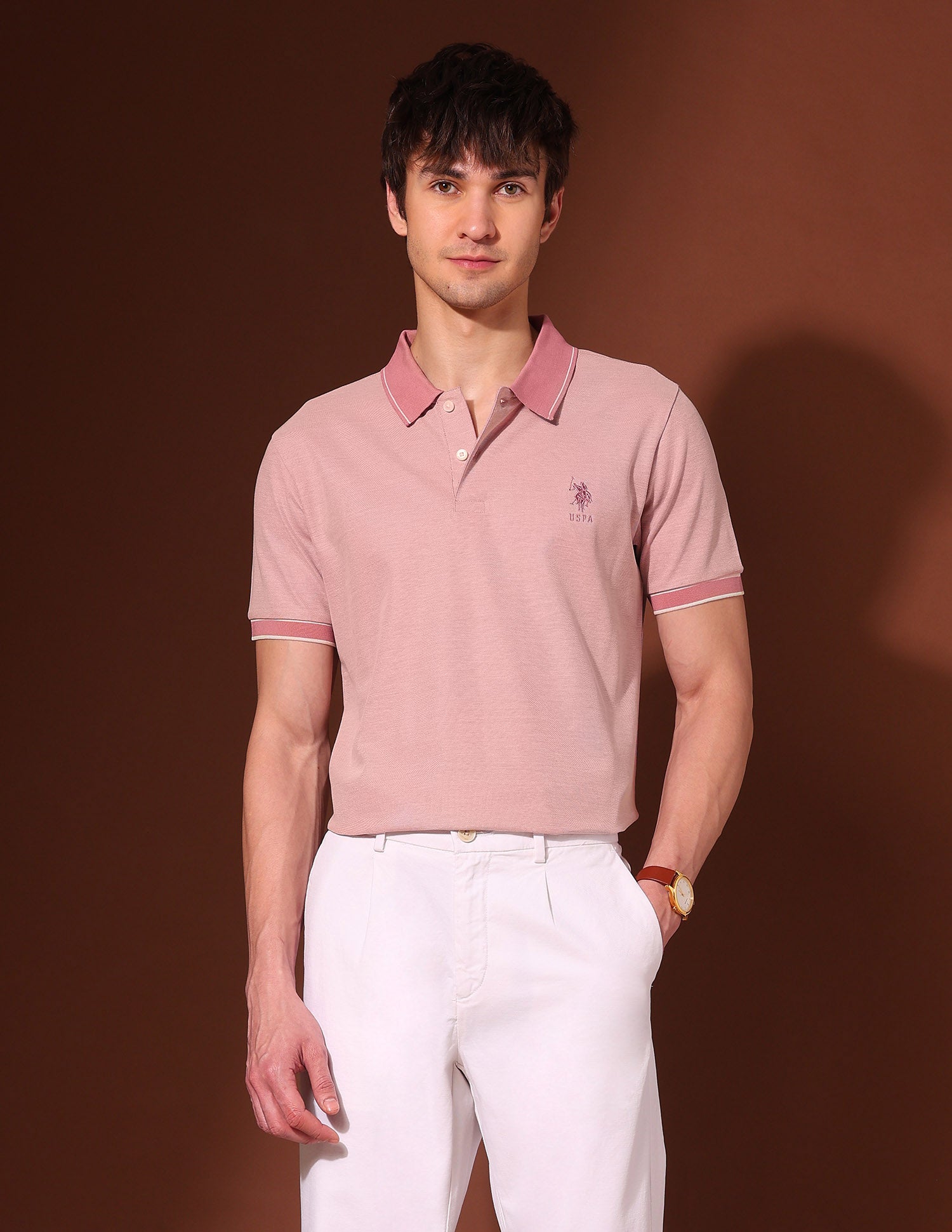 Pure Cotton Working Holiday Polo Shirt Light Pink - U.S. Polo Assn. India | Large