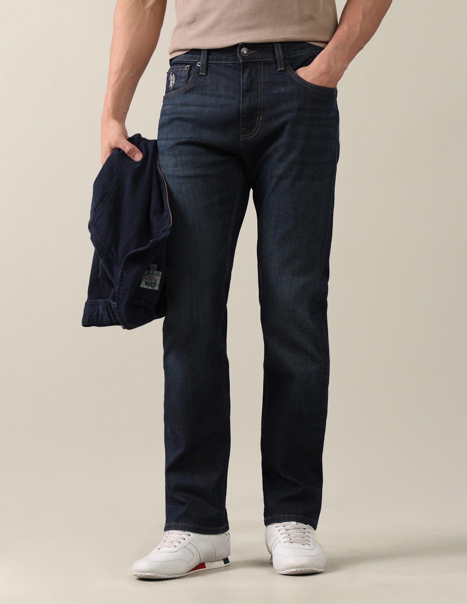 Mason Regular Straight Fit Blue Jeans Blue - U.S. Polo Assn. India | Large