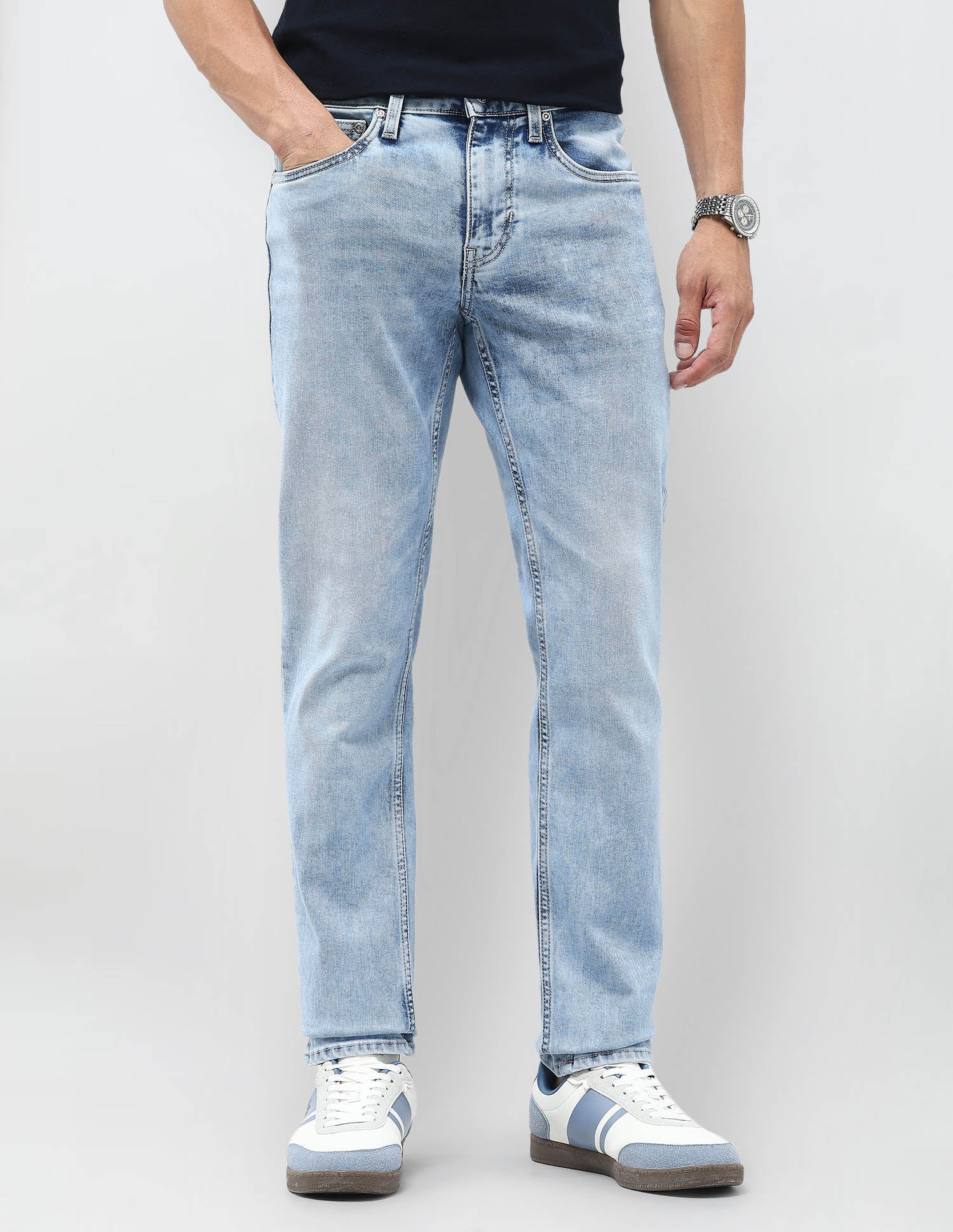 Brandon Slim Tapered Fit Blue Jeans