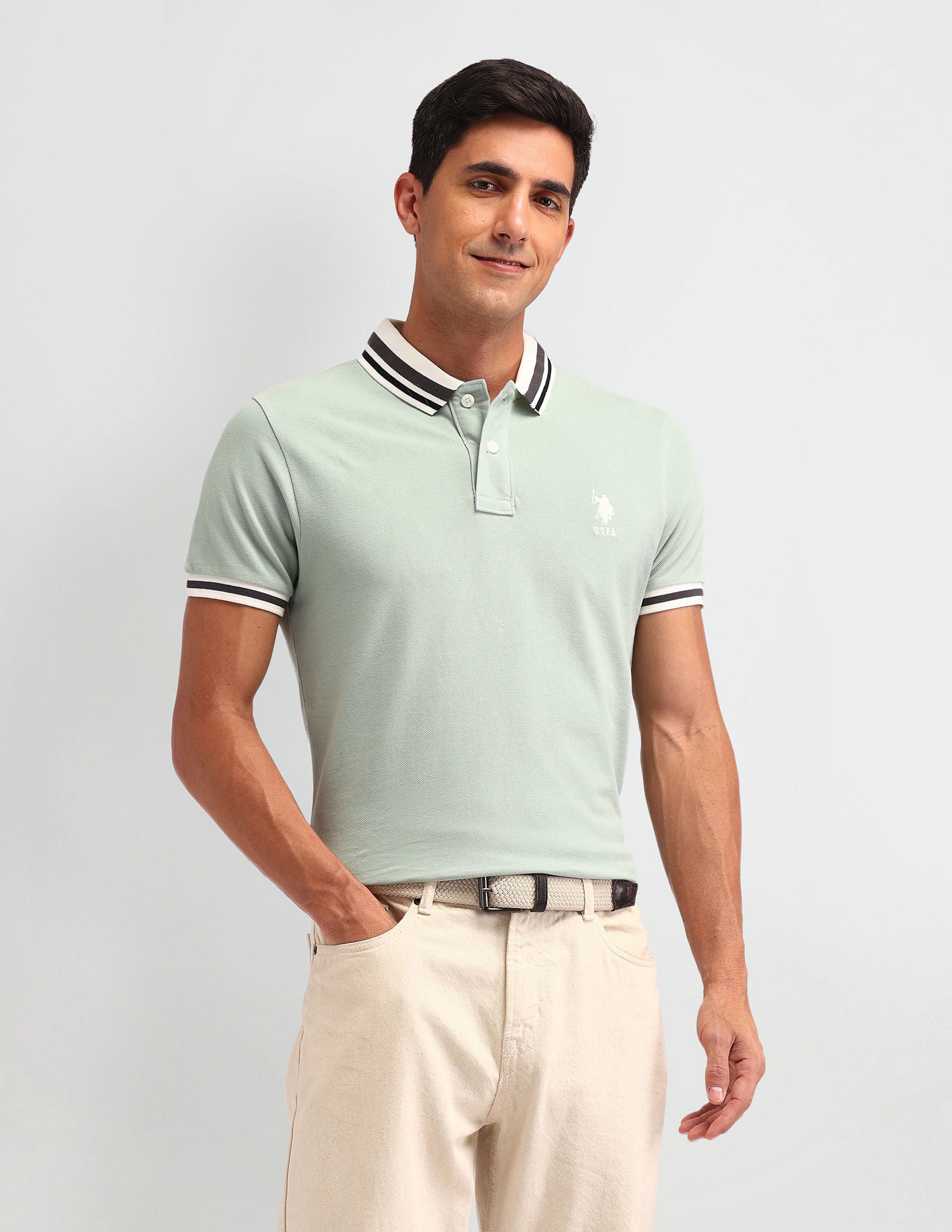 Outdoor Muscle Fit Solid Polo Shirt