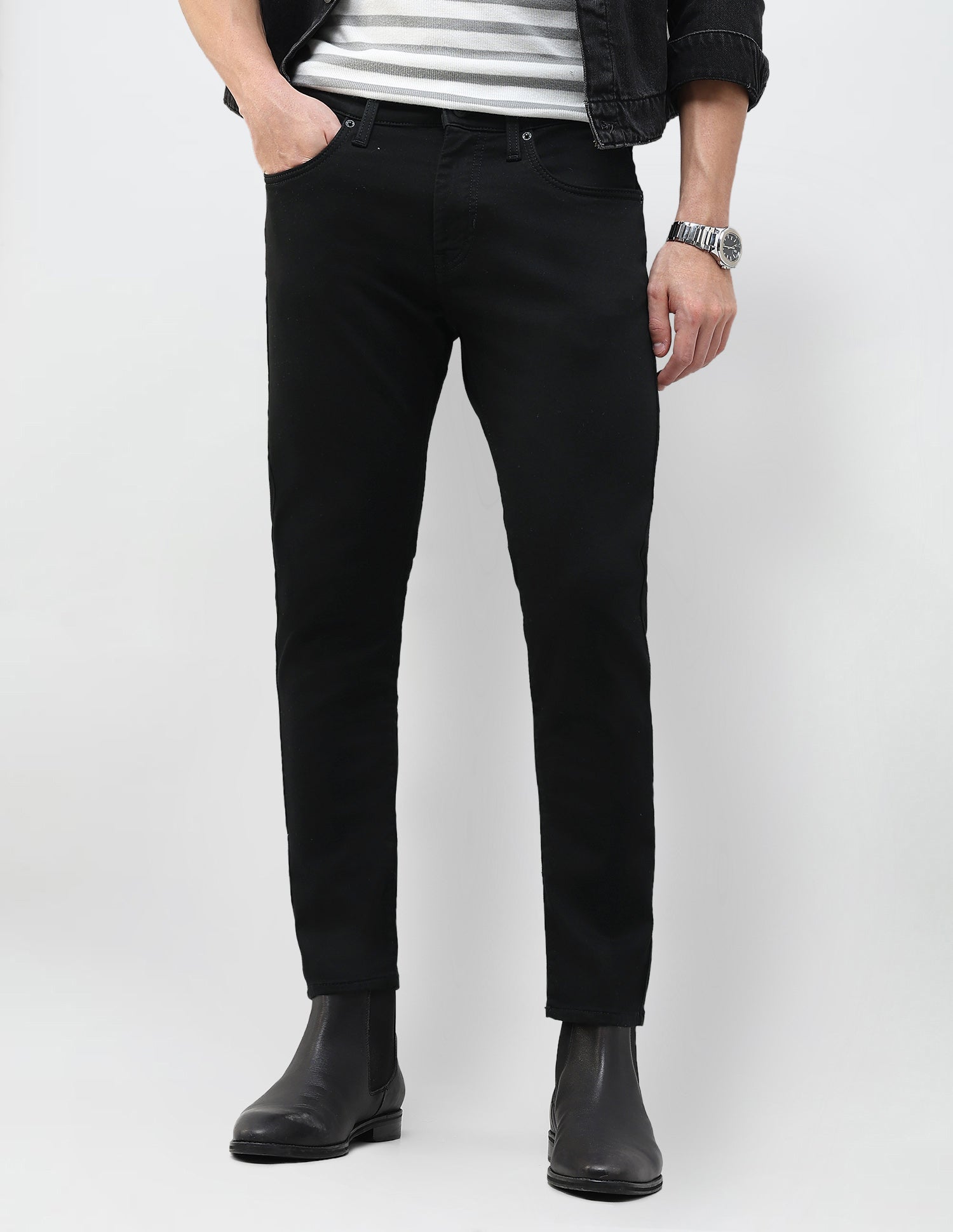 Henry Tapered Fit Black Jeans