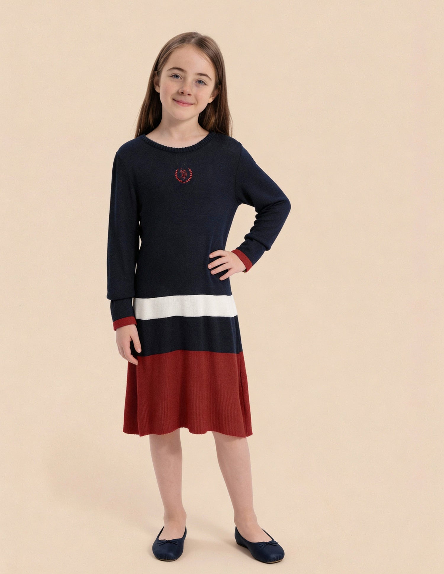 Girls Regular Straight Fit Sweater Dress