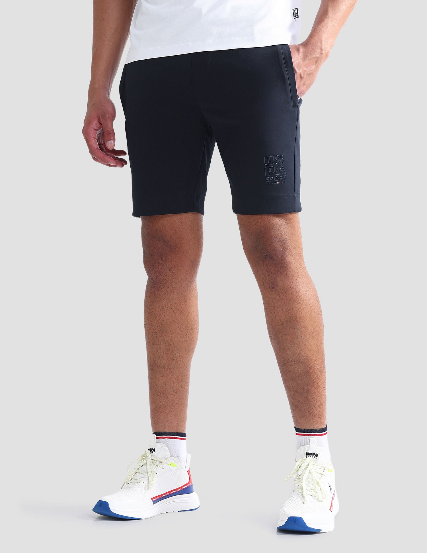 Solid Slim Fit Active Shorts Navy - U.S. Polo Assn. India | Large