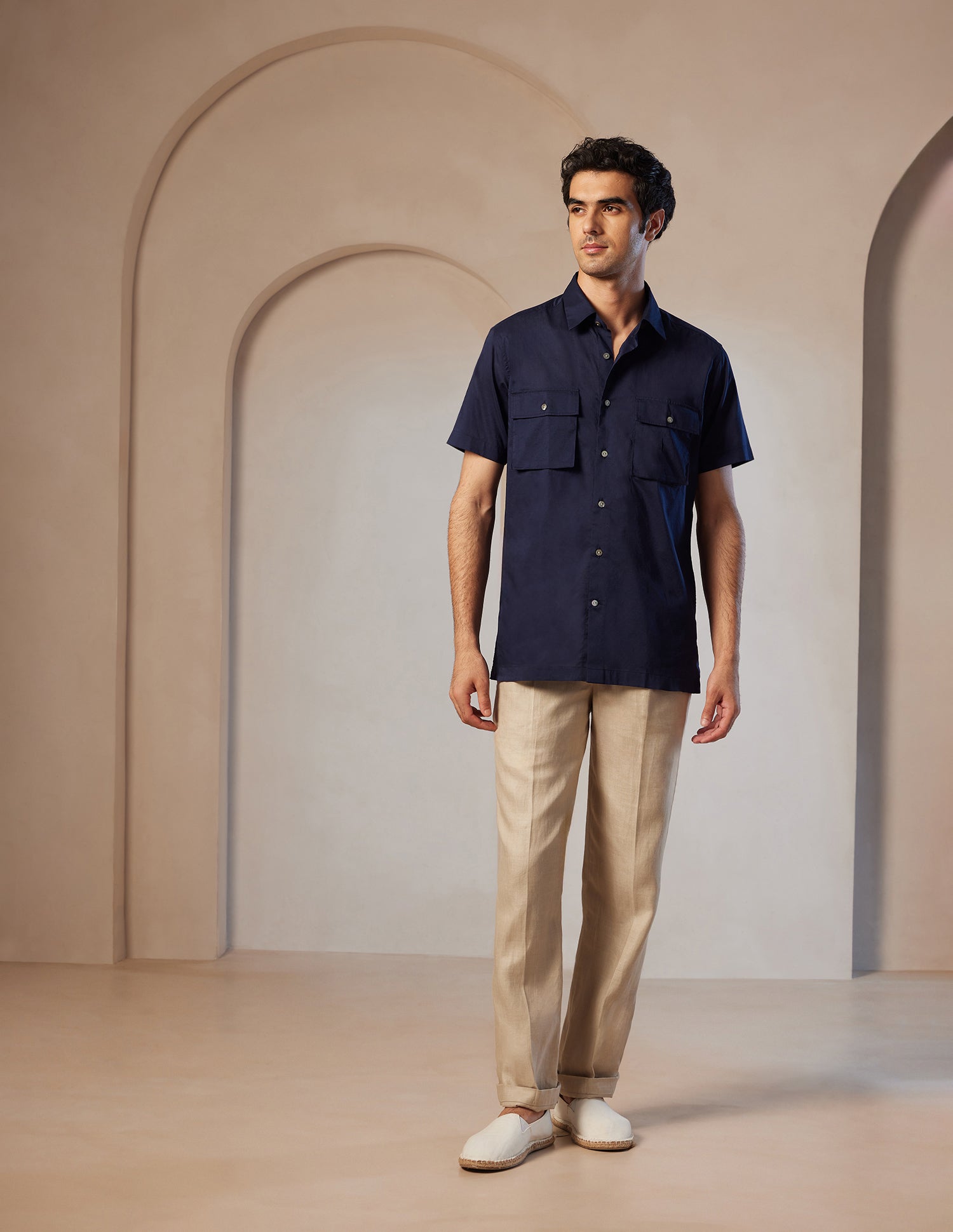 Pacho X Relaxed Fit Cotton Shirt Navy - U.S. POLO ASSN. | Large