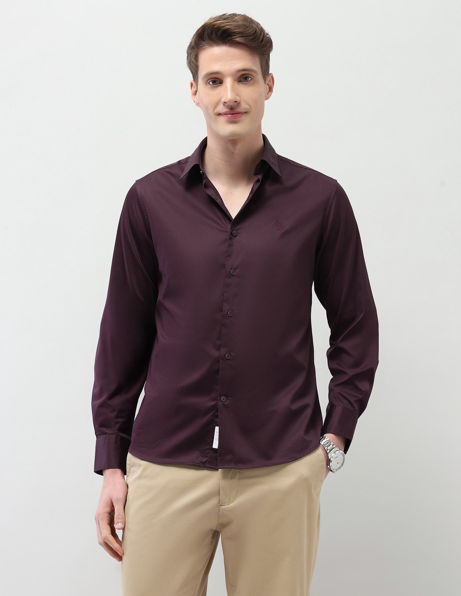 Solid Tailored Fit Shirt