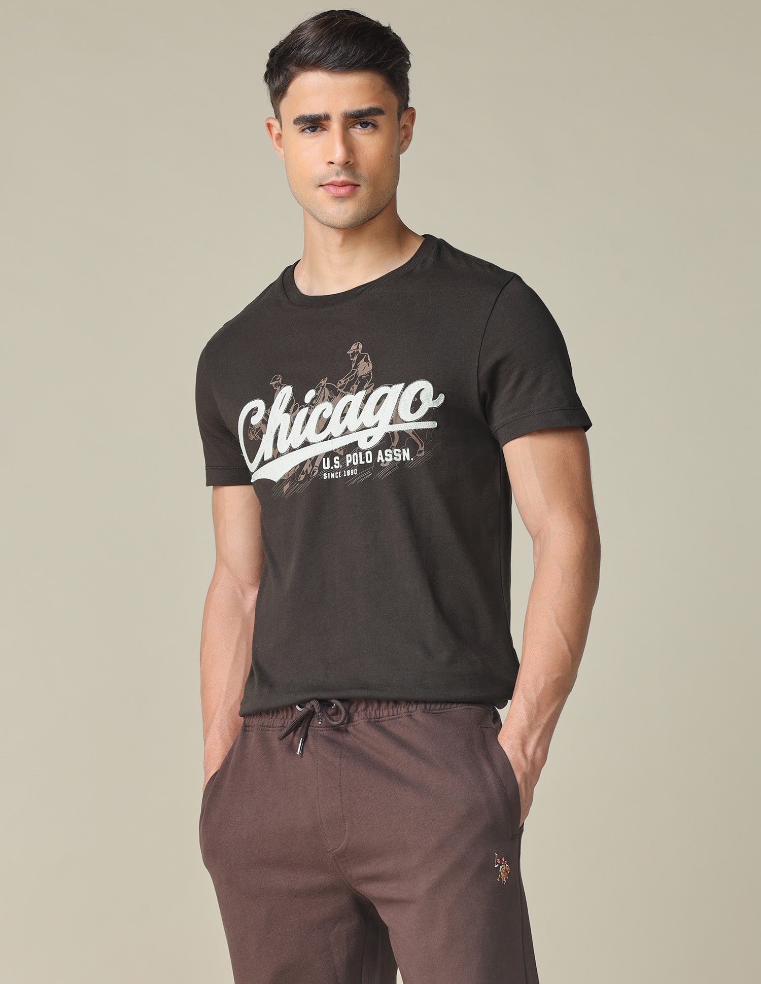 Muscle Fit Brand Printed T- Shirt