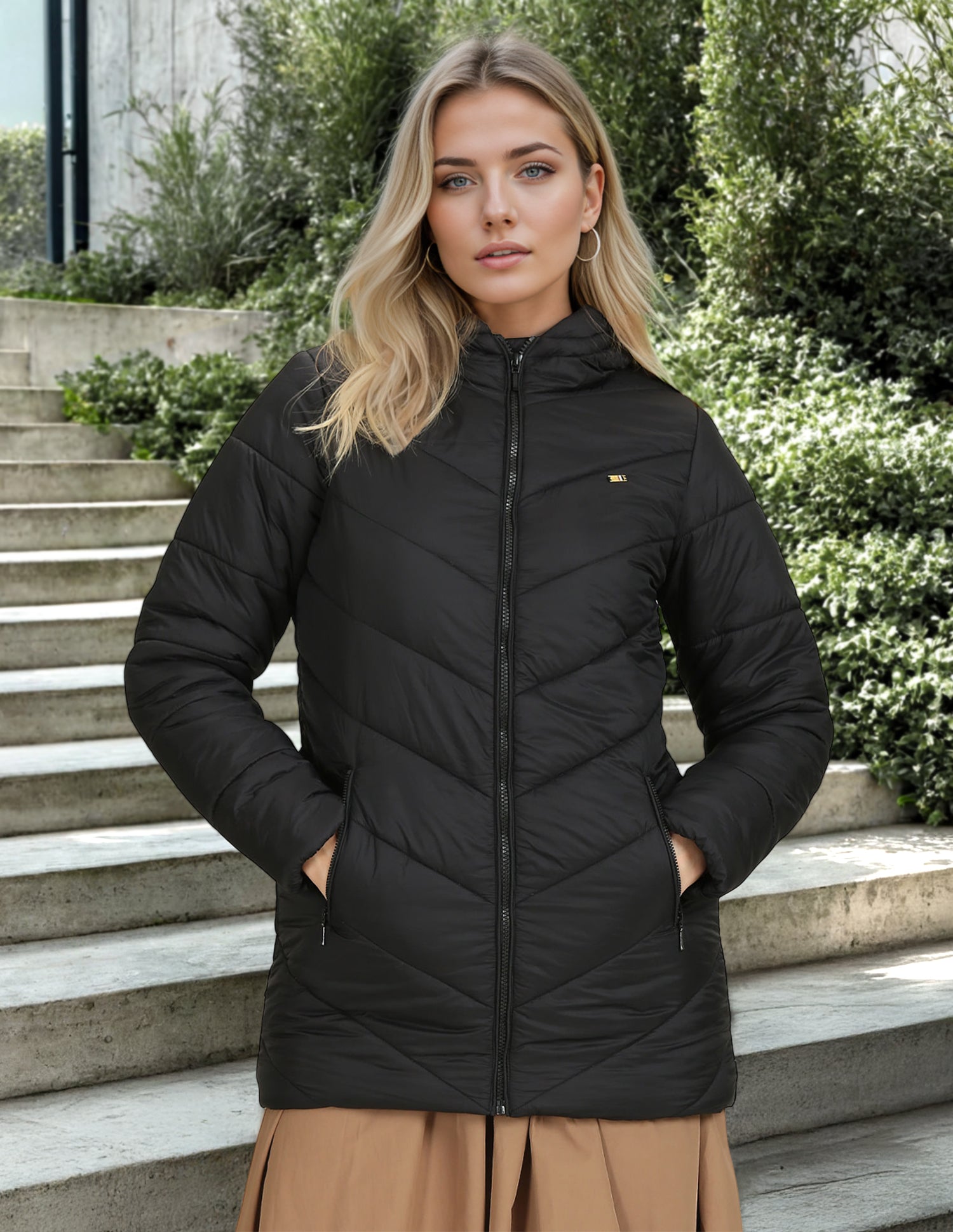 Longline Puffer Hooded Jacket