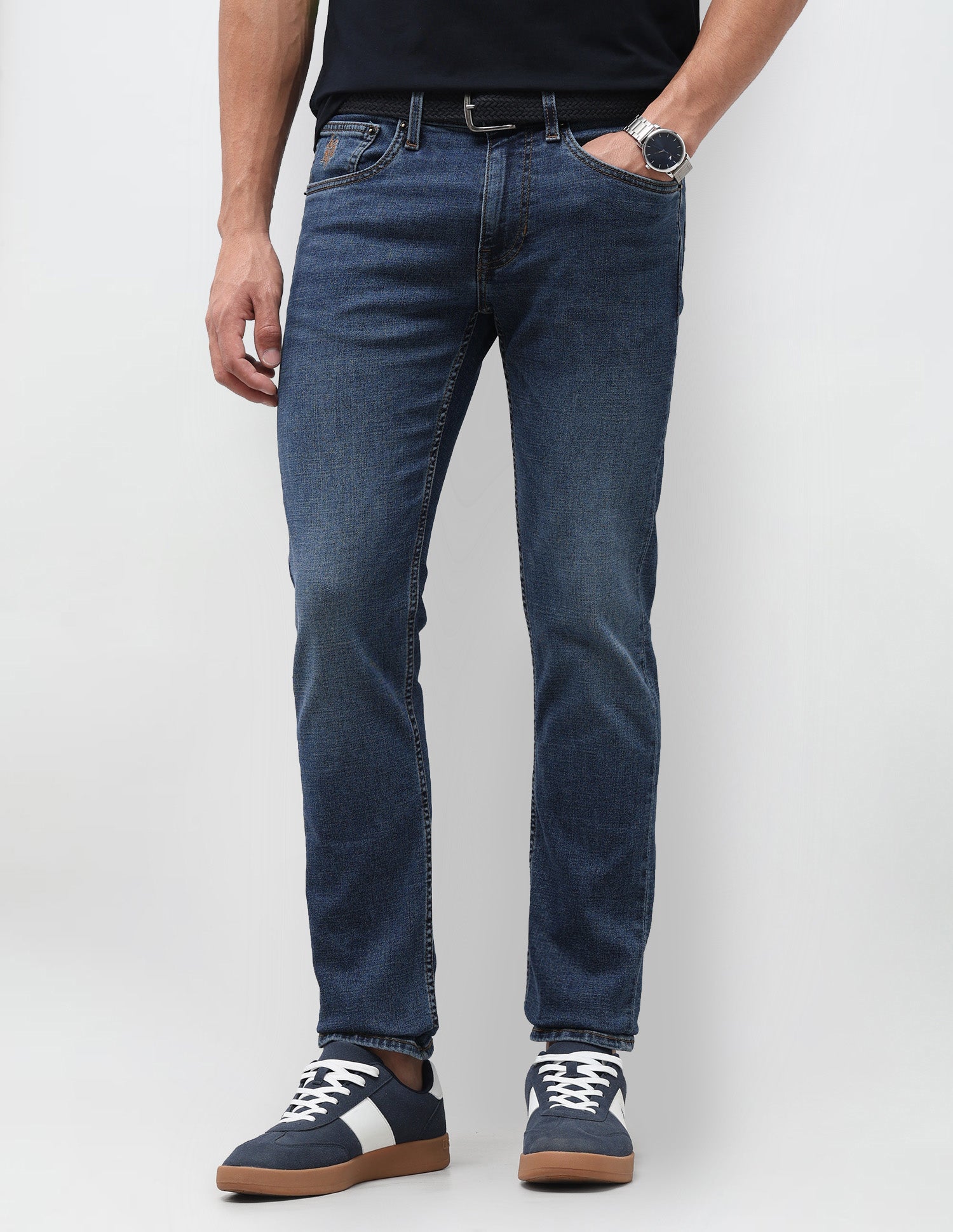 Regallo Skinny Fit Blue Jeans Dark Blue - U.S. Polo Assn. India | Large
