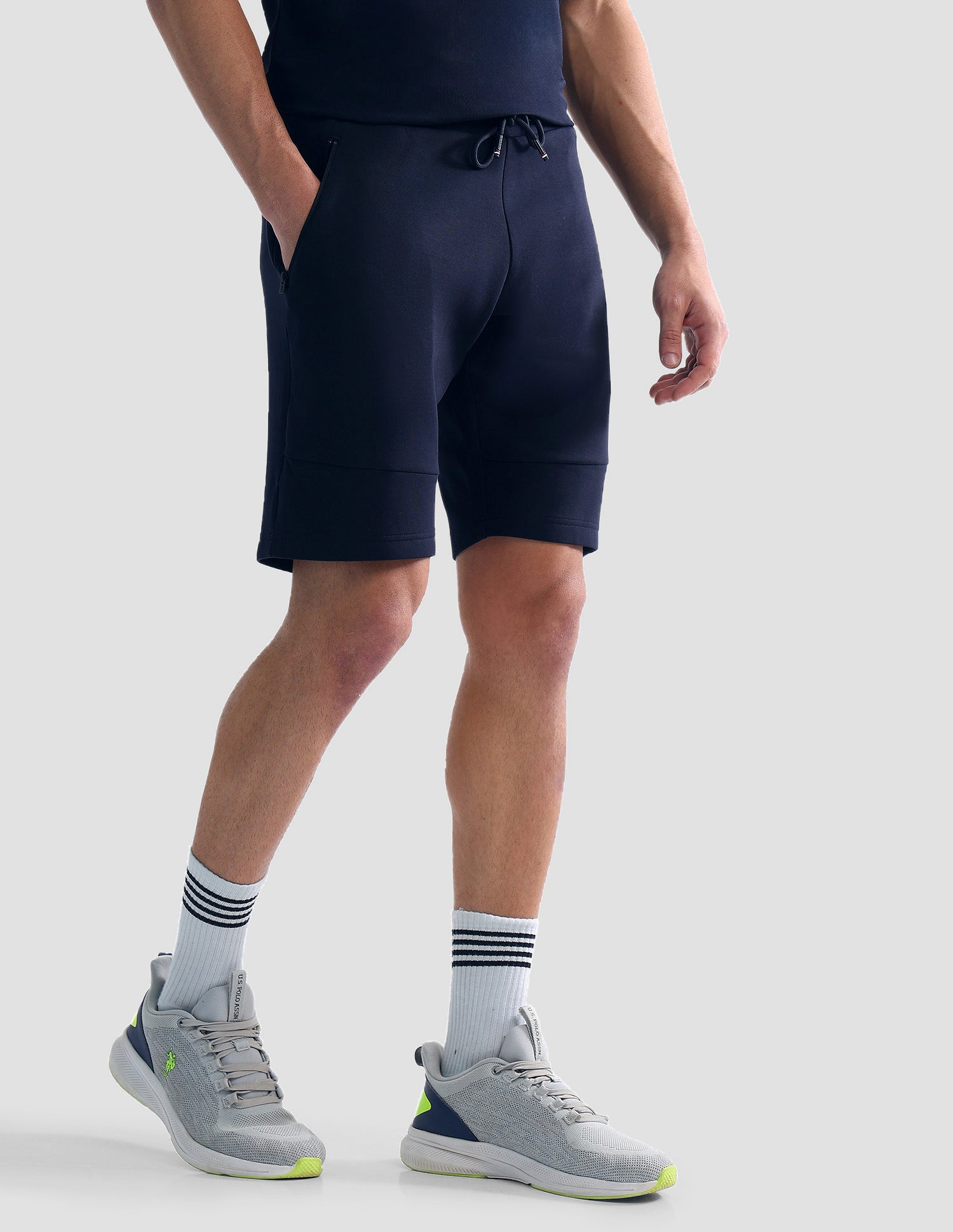 Mid Rise Solid Active Shorts