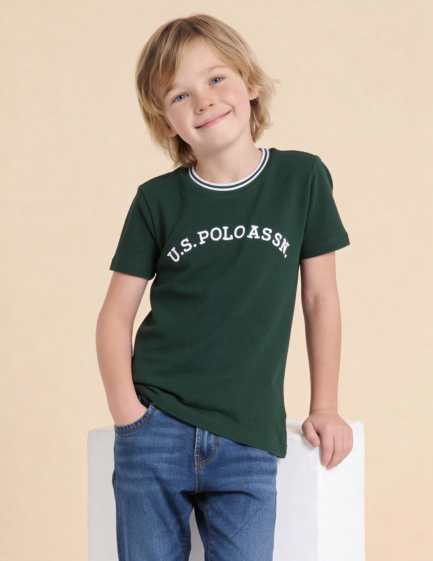 Brand Embroidered Regular Fit T-Shirt