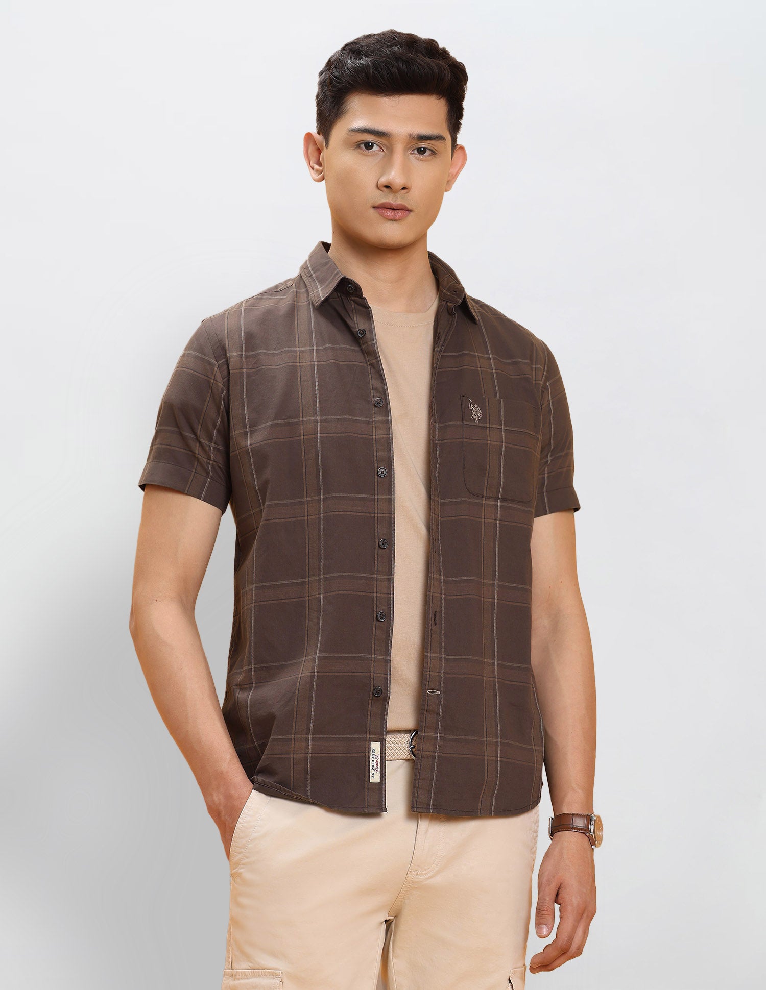 Grid Tattersall Checked Pure Cotton Shirt