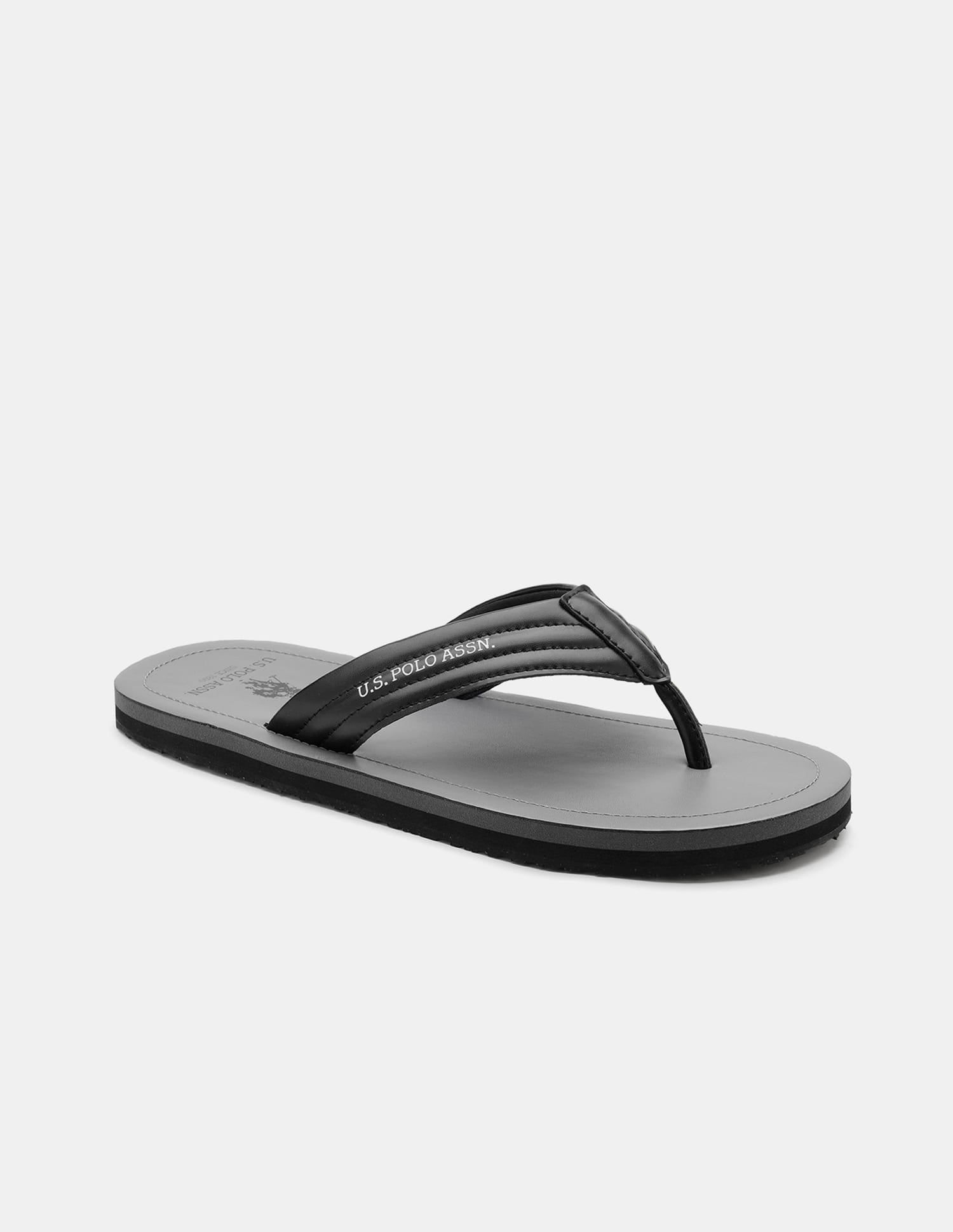 Men V-Strap Roy Flip Flops Black - U.S. Polo Assn. India | Large