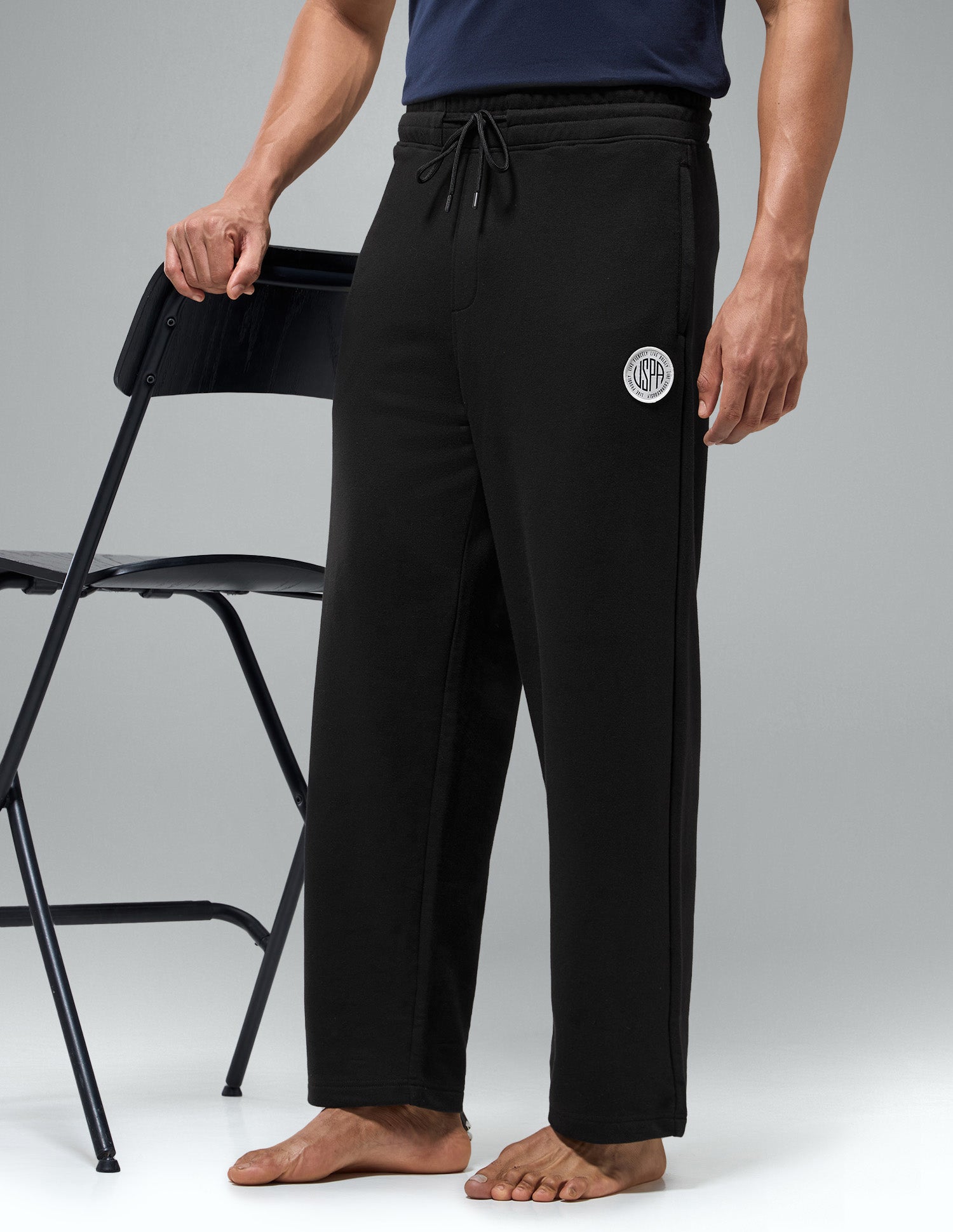 Mid Rise Relaxed Fit OR011 Track Pants Black - U.S. Polo Assn. India | Large