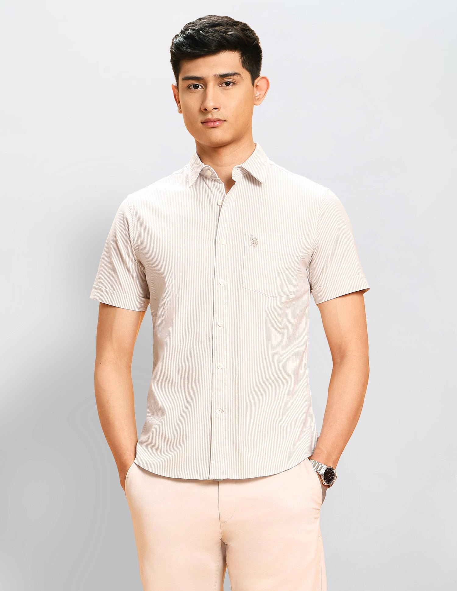 Vertical Striped Tailored Fit Shirt