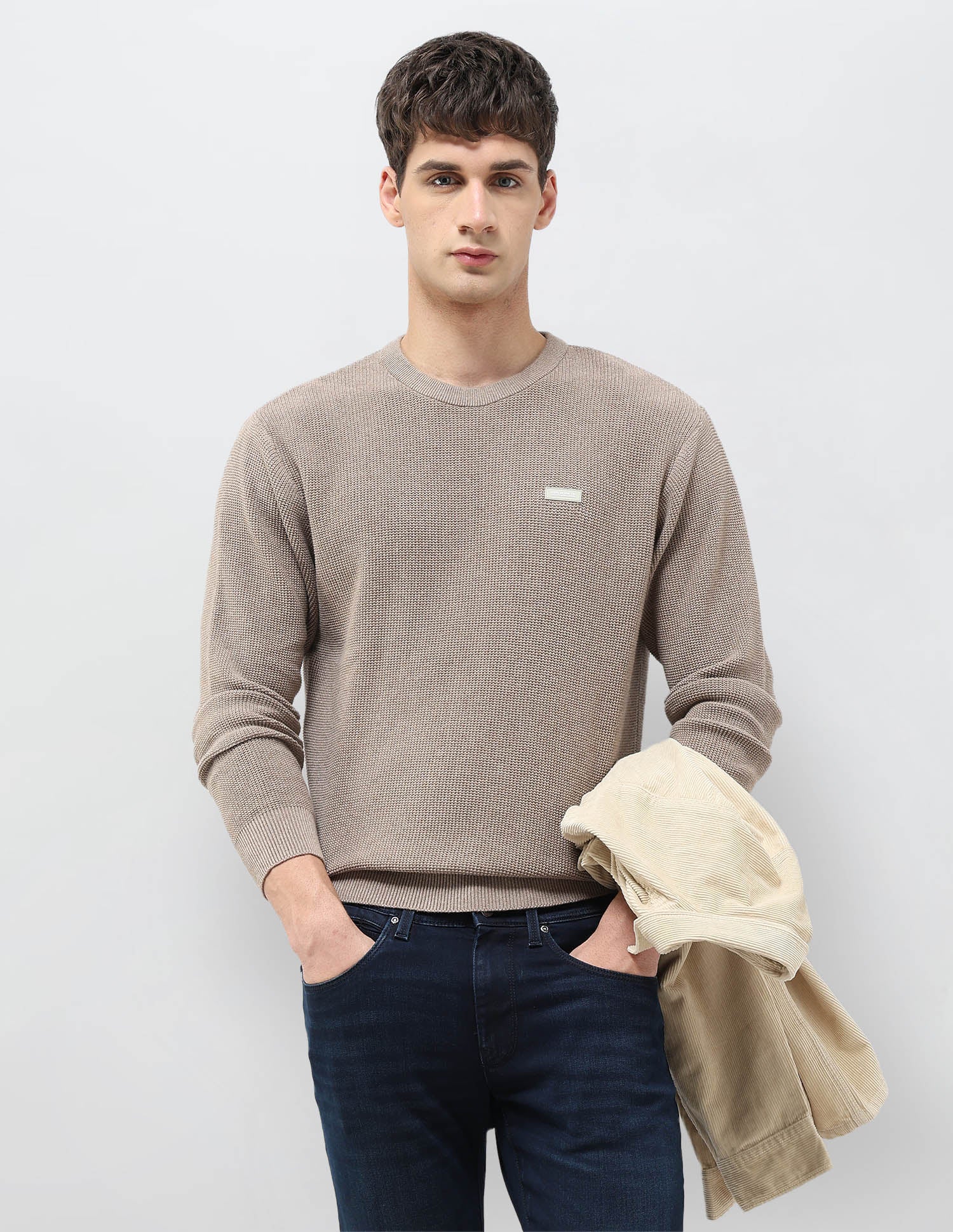 Patterned Knit Regular Fit Sweater