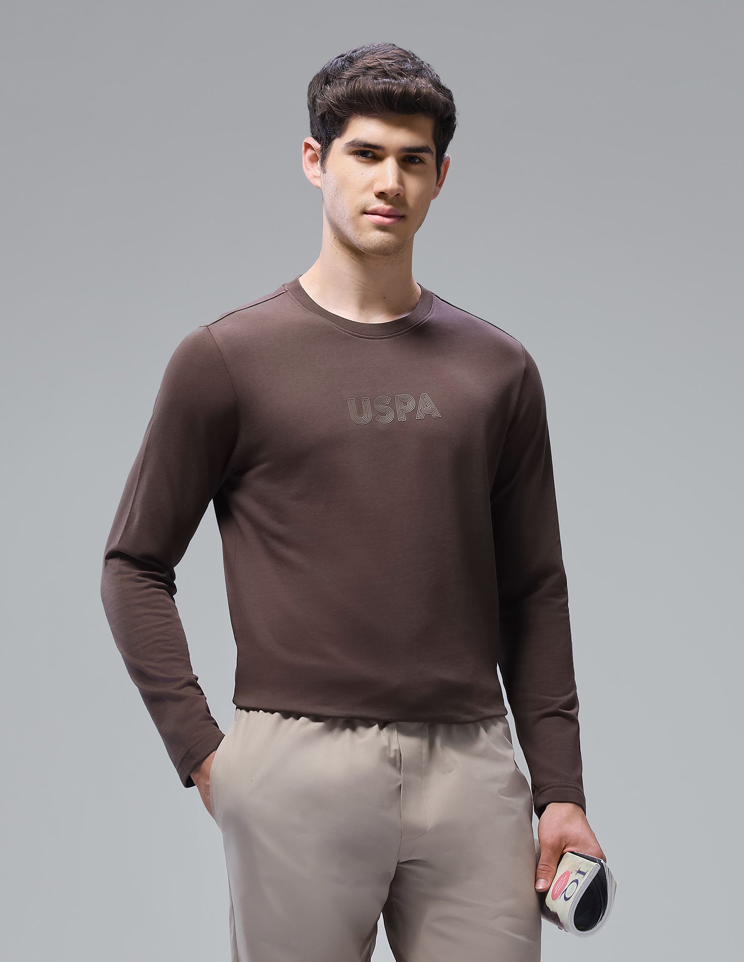 Solid Comfort Fit Loungewear T-Shirt Chestnut - U.S. Polo Assn. India | Large