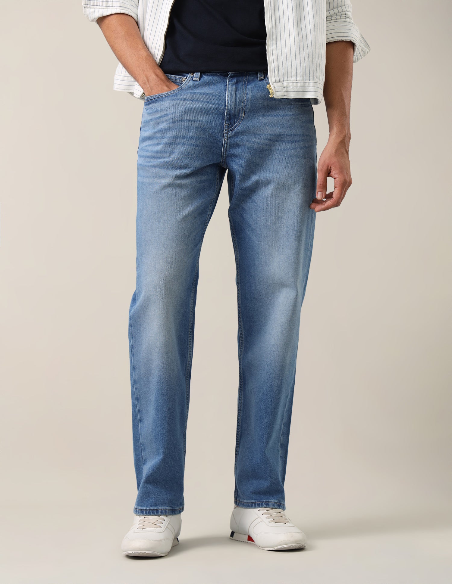 Shawn Relaxed Fit Blue Jeans Mid Blue - U.S. Polo Assn. India | Large
