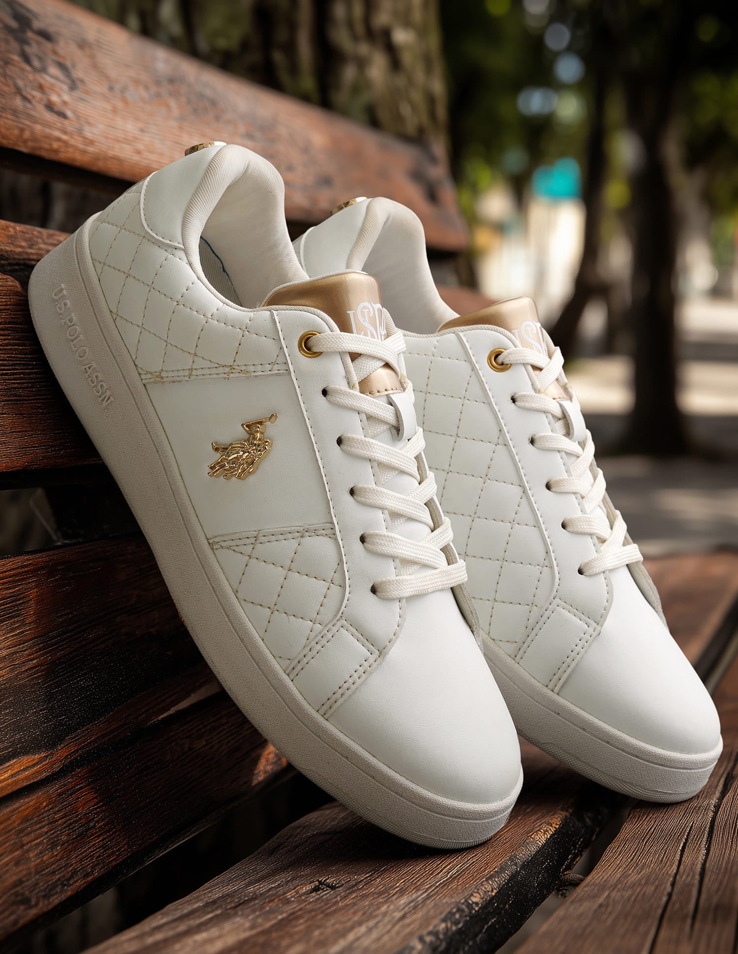 Simone 3.0 Off White Quilting Detail Sneakers Shoes Off White - U.S. Polo Assn. India | Large