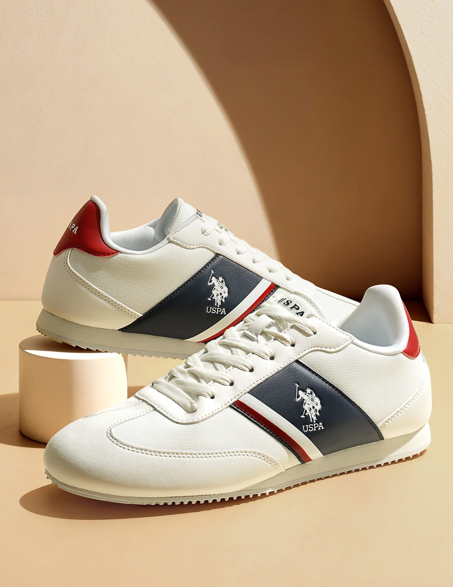Men Adler 5.0 Colourblocked Sneakers Off White - U.S. Polo Assn. India | Large