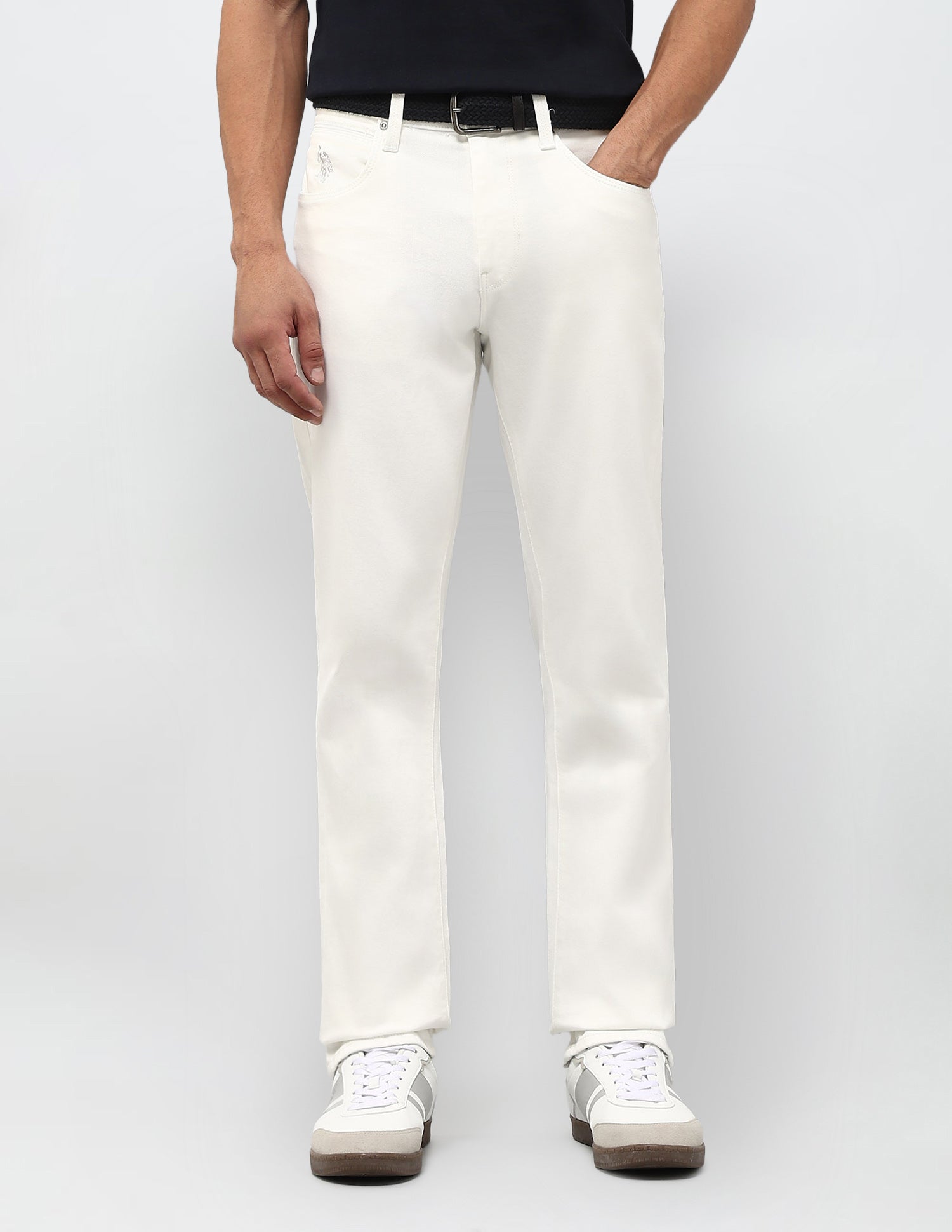 Harold Slim Straight Fit White Jeans