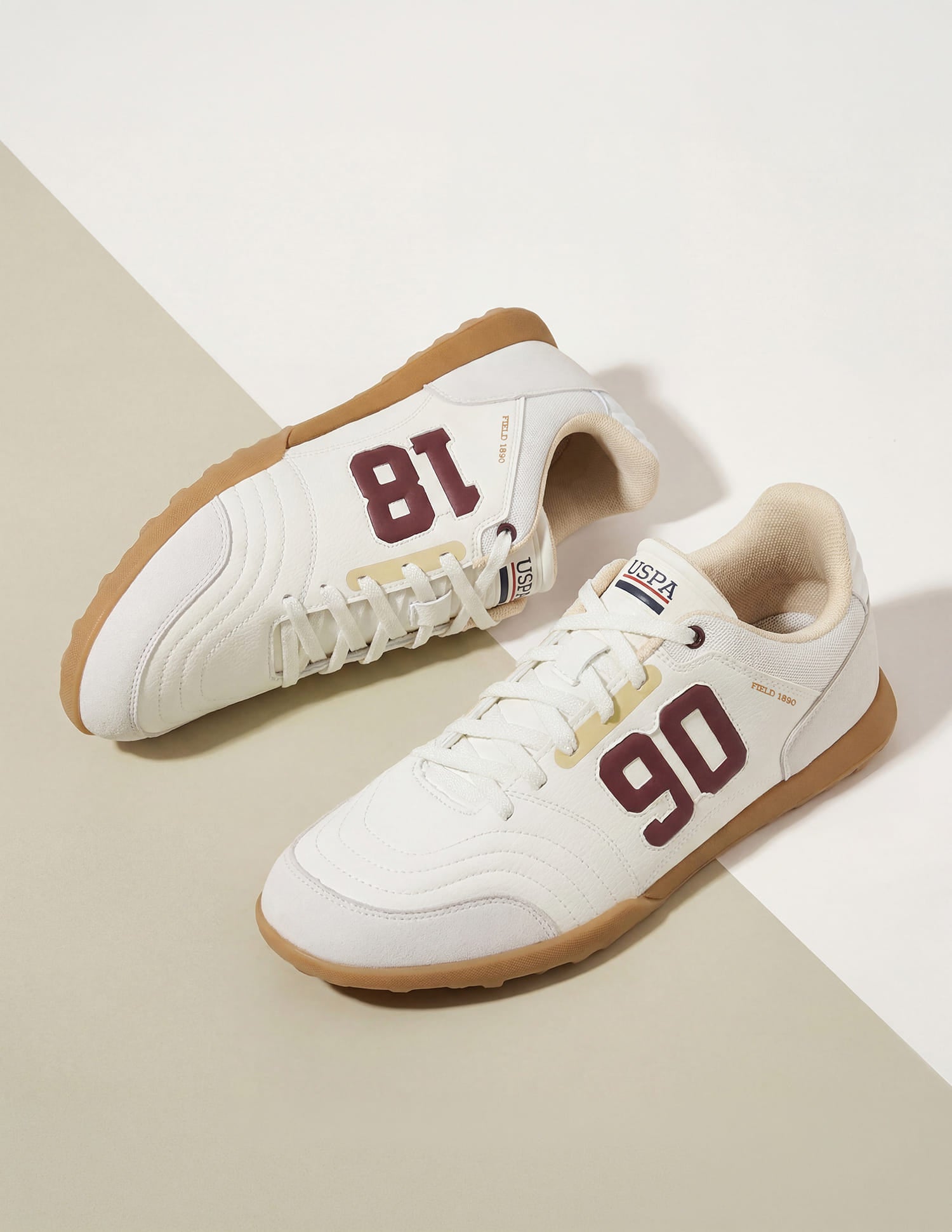 Numeric Embossed Field 1890 Sneakers Off White - U.S. Polo Assn. India | Large