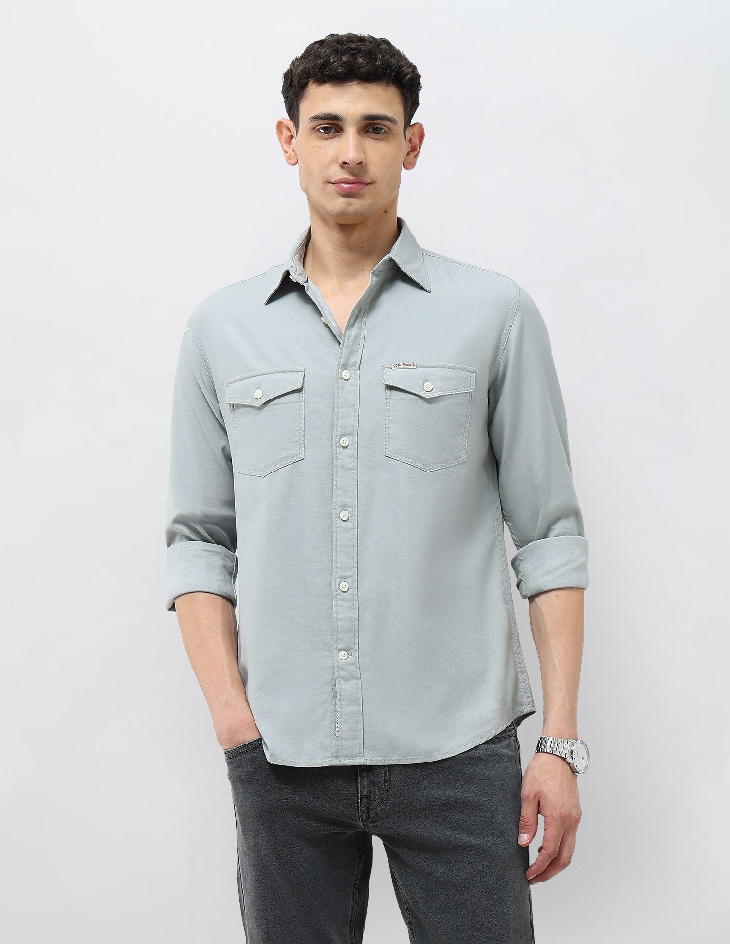 Solid Regular Fit Twill Shirt