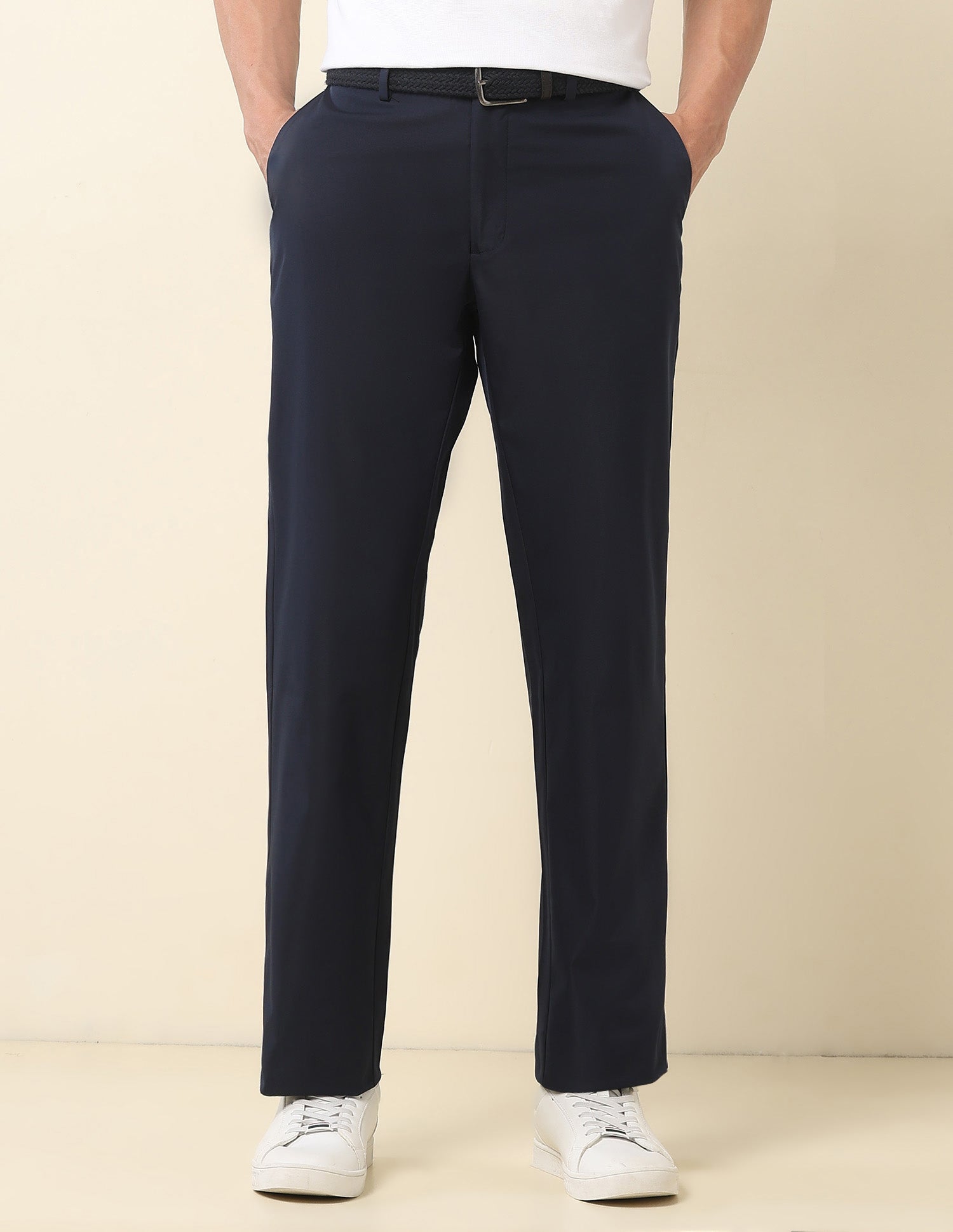 Riley Straight Fit Twill Trousers Navy - U.S. Polo Assn. India | Large