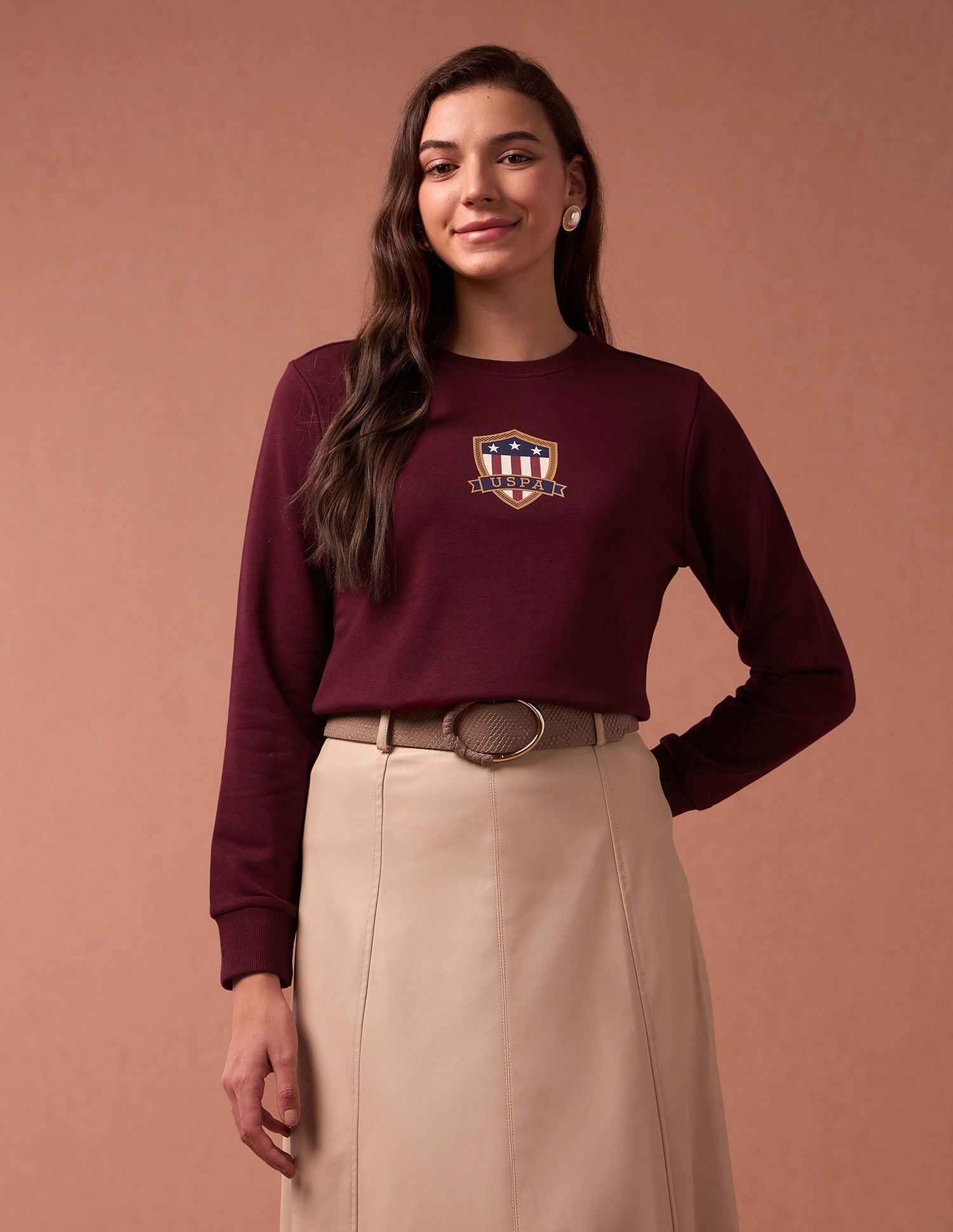 Regular Fit Solid Sweatshirt