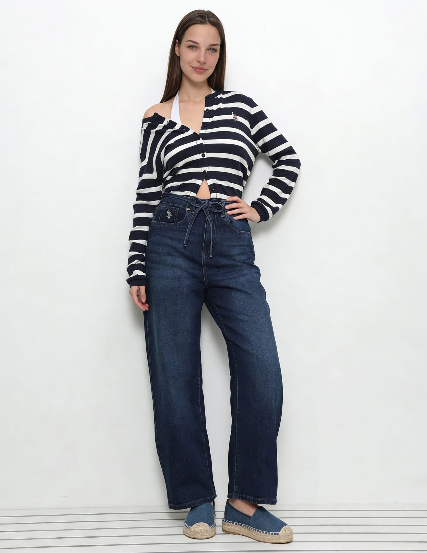 Mid Rise Barrel Fit Jeans Blue - U.S. Polo Assn. India | Large