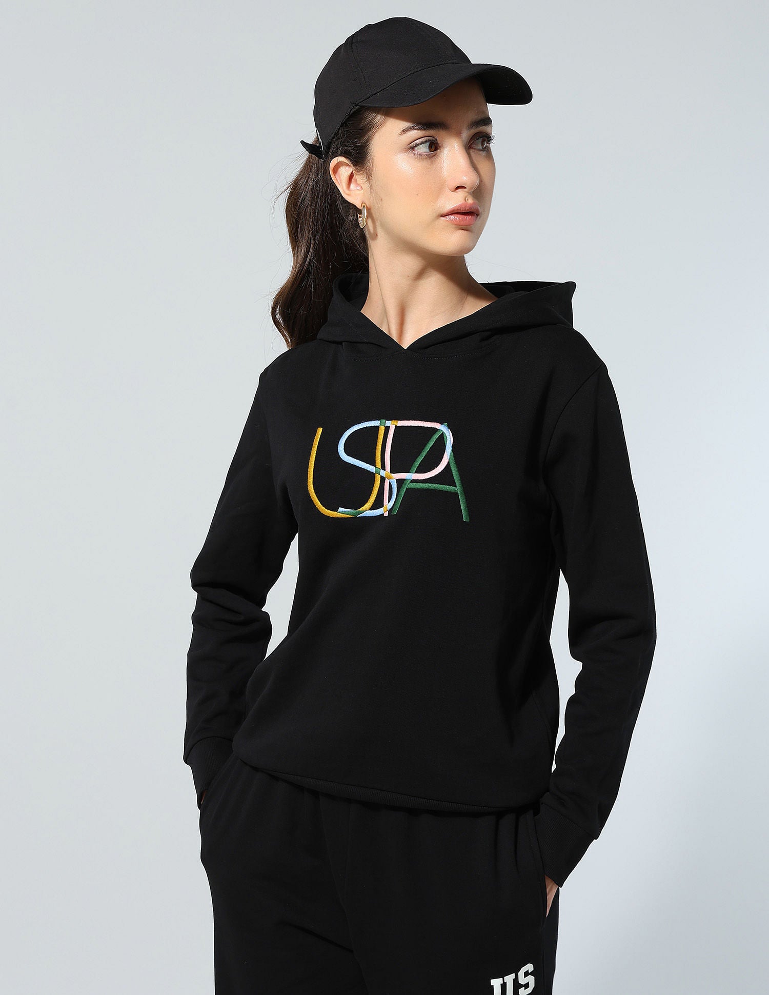 Brand Embroidered Sweatshirt Black - U.S. POLO ASSN. | Large