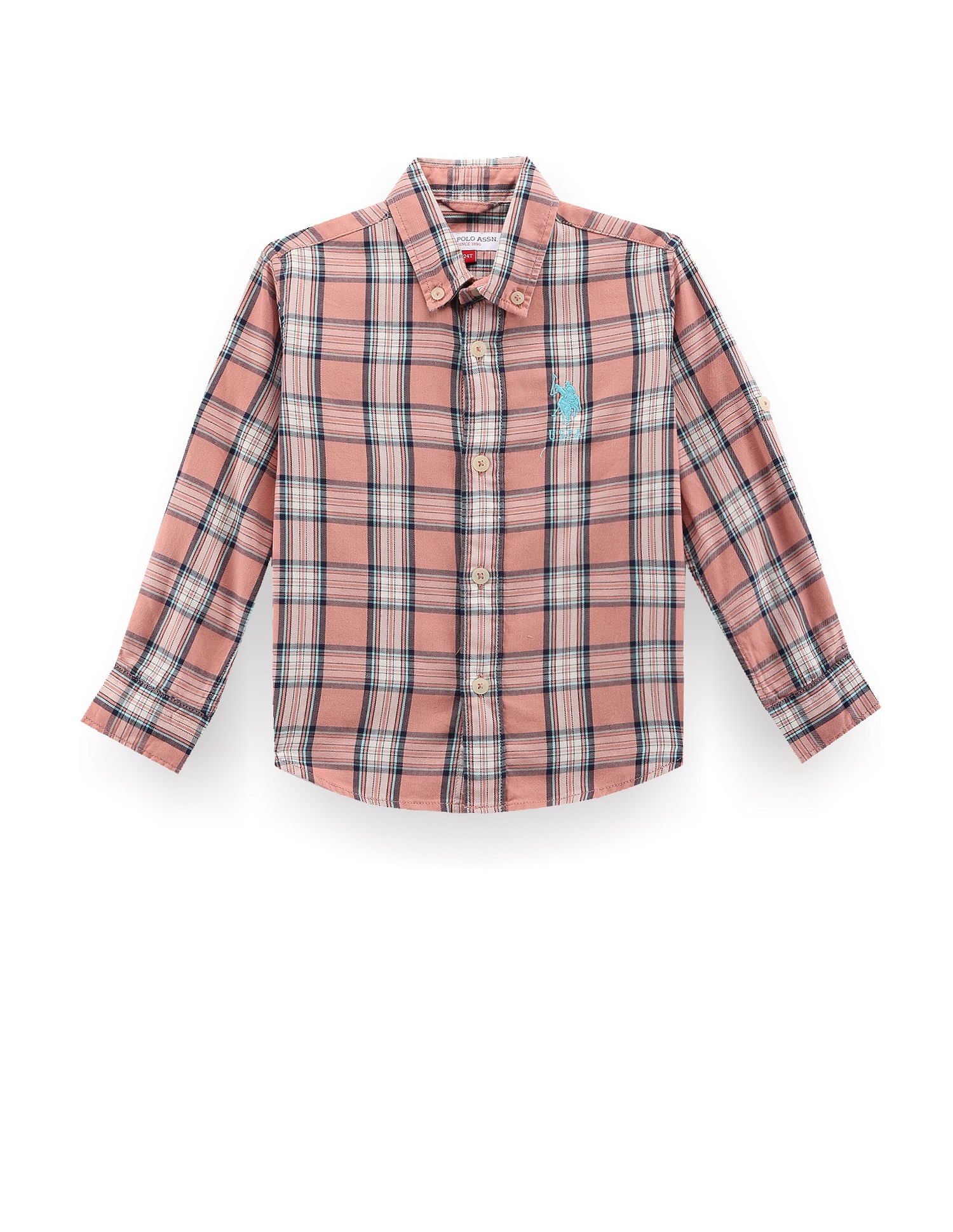 Boys Button Collar Tartan Shirt