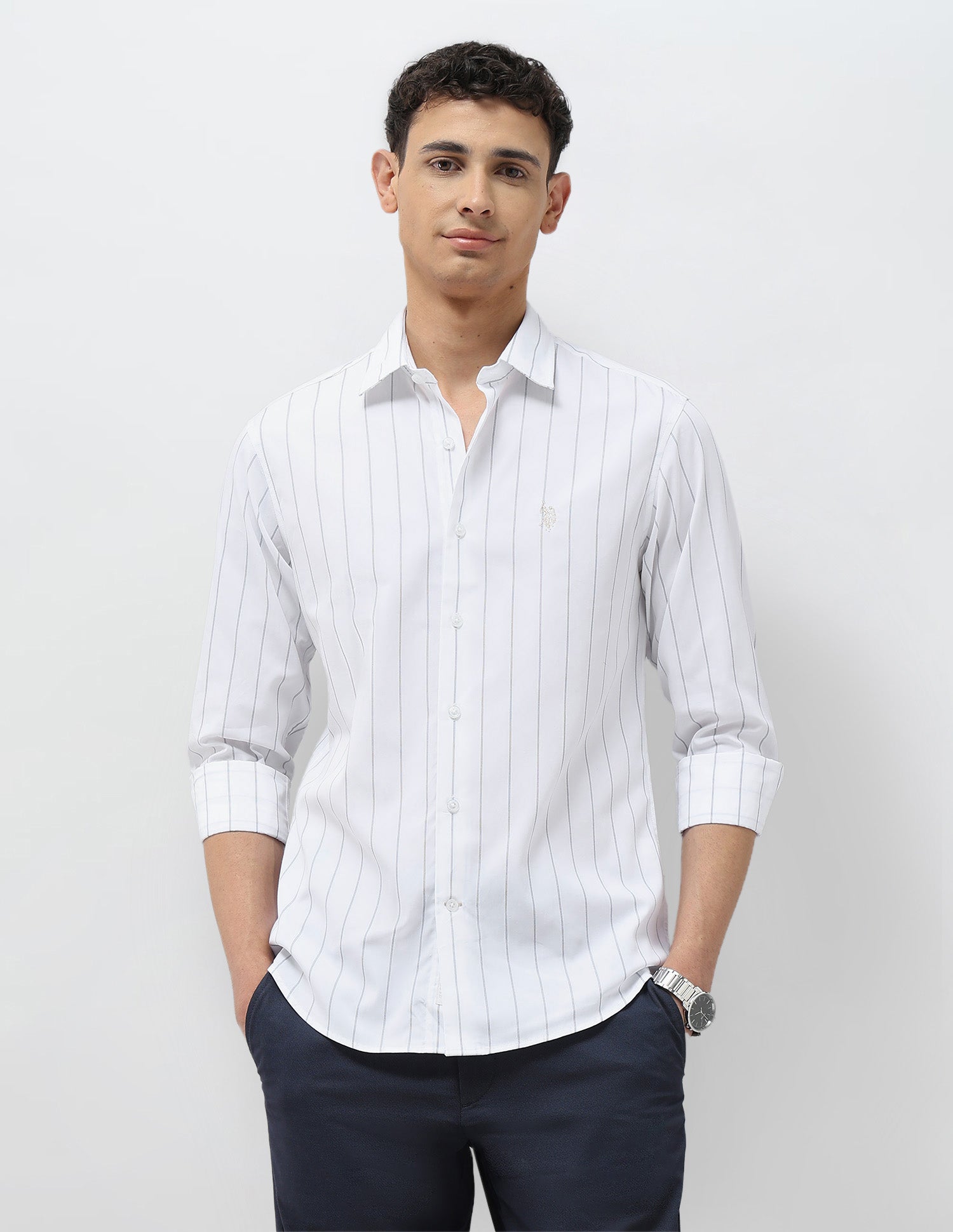 Vertical Striped Tailored Fit Shirt