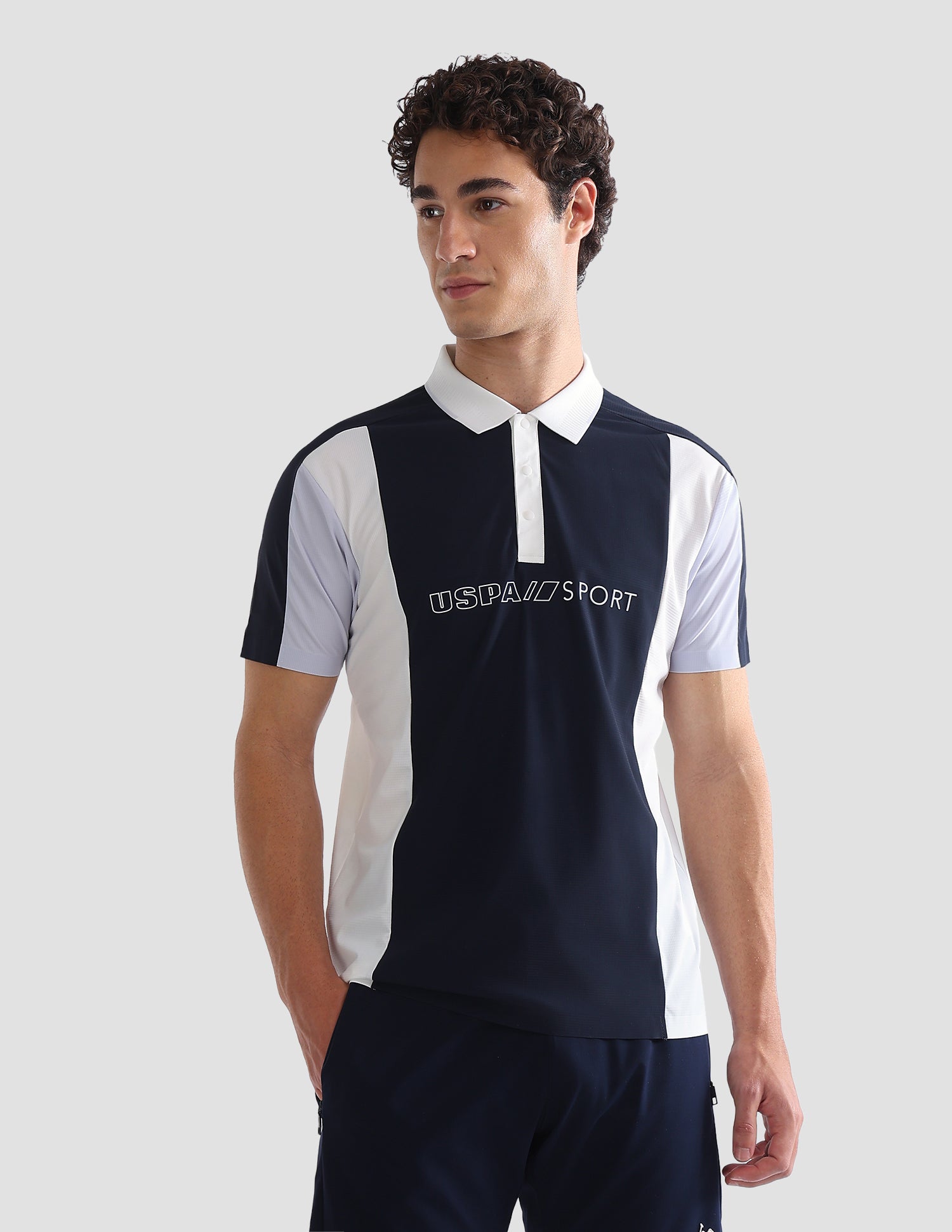 Colourblocked Slim Fit Active Polo Shirt