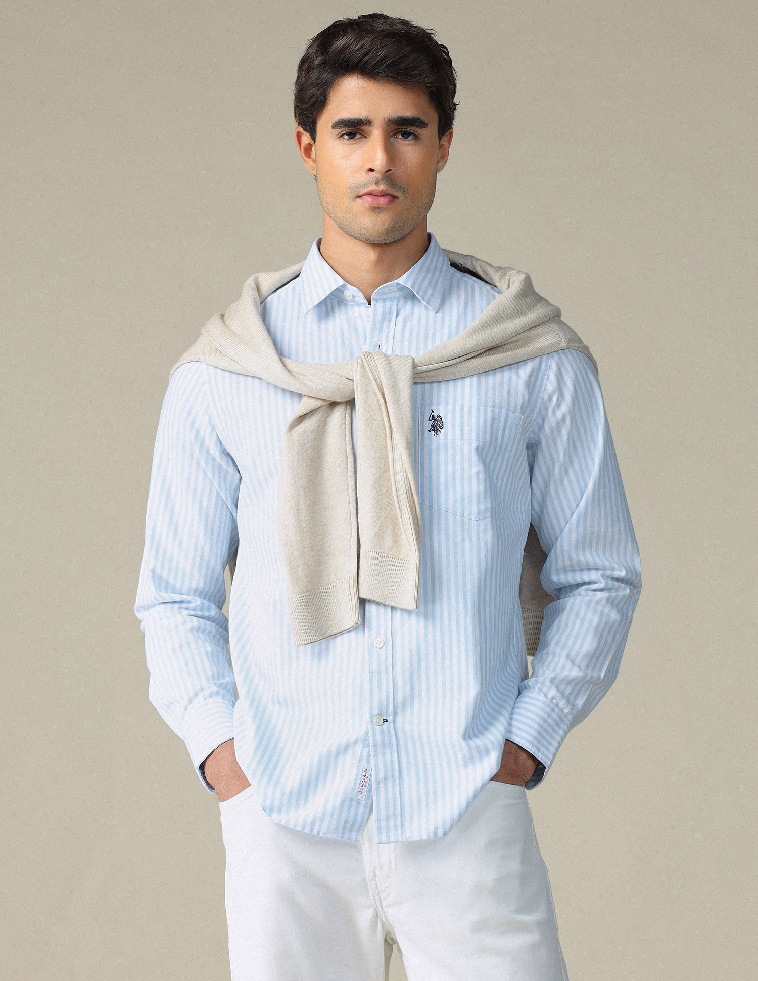 Pure Cotton Vertical Striped Shirt