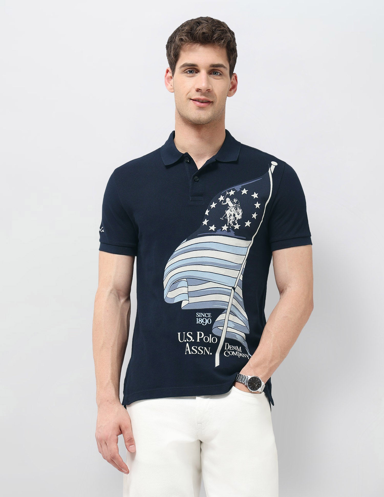 Graphic Printed Regular Fit Polo Shirt