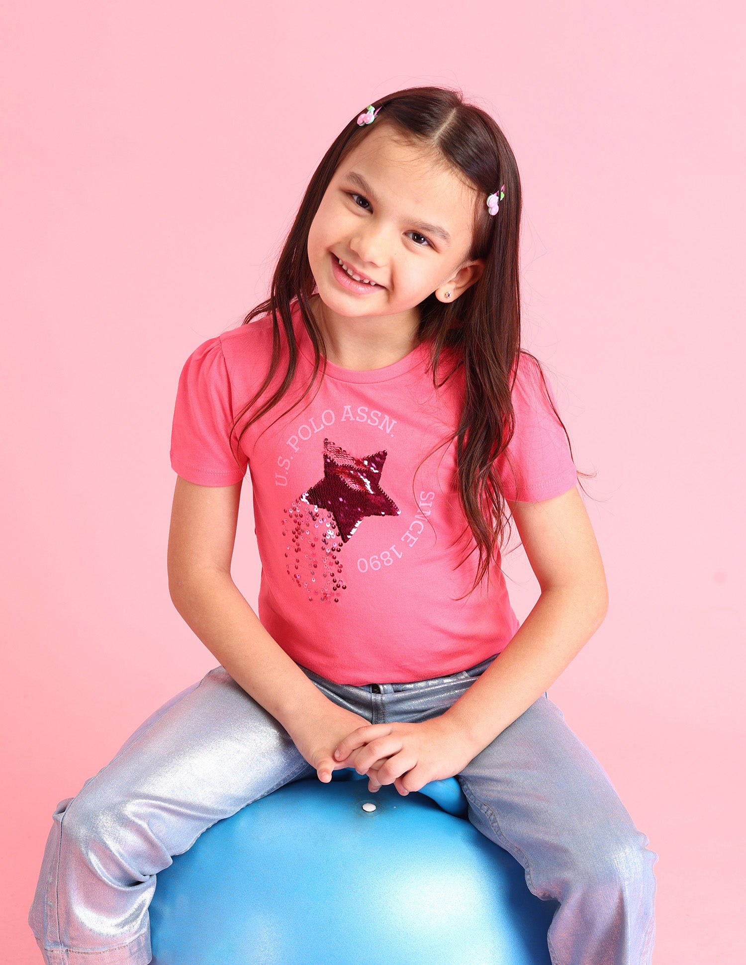 Girls Embellished Regular Fit T-Shirt